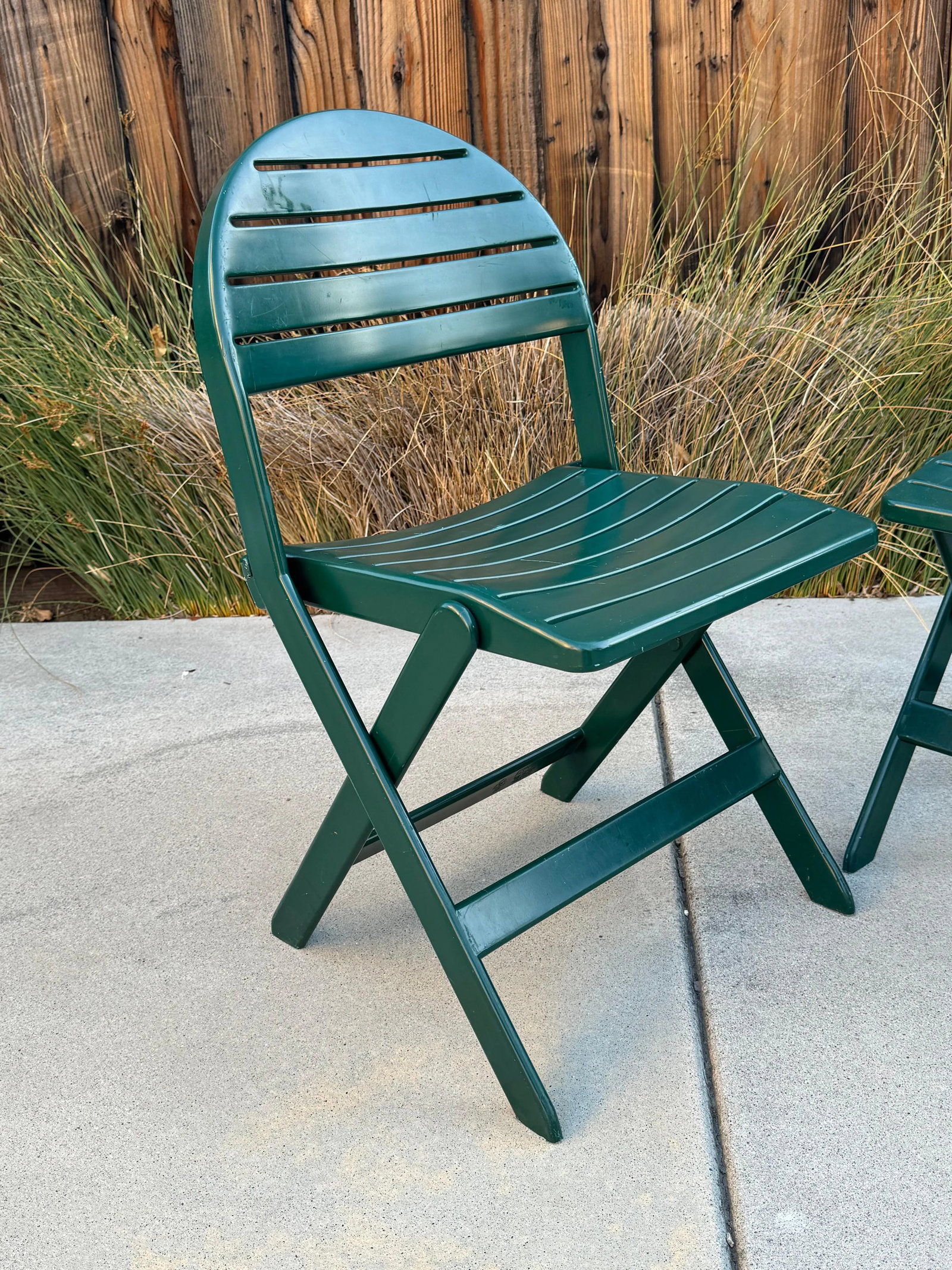 1993 Vintage Niels Gammelgaard For Ikea Green Folding Chairs - A Pair - 8