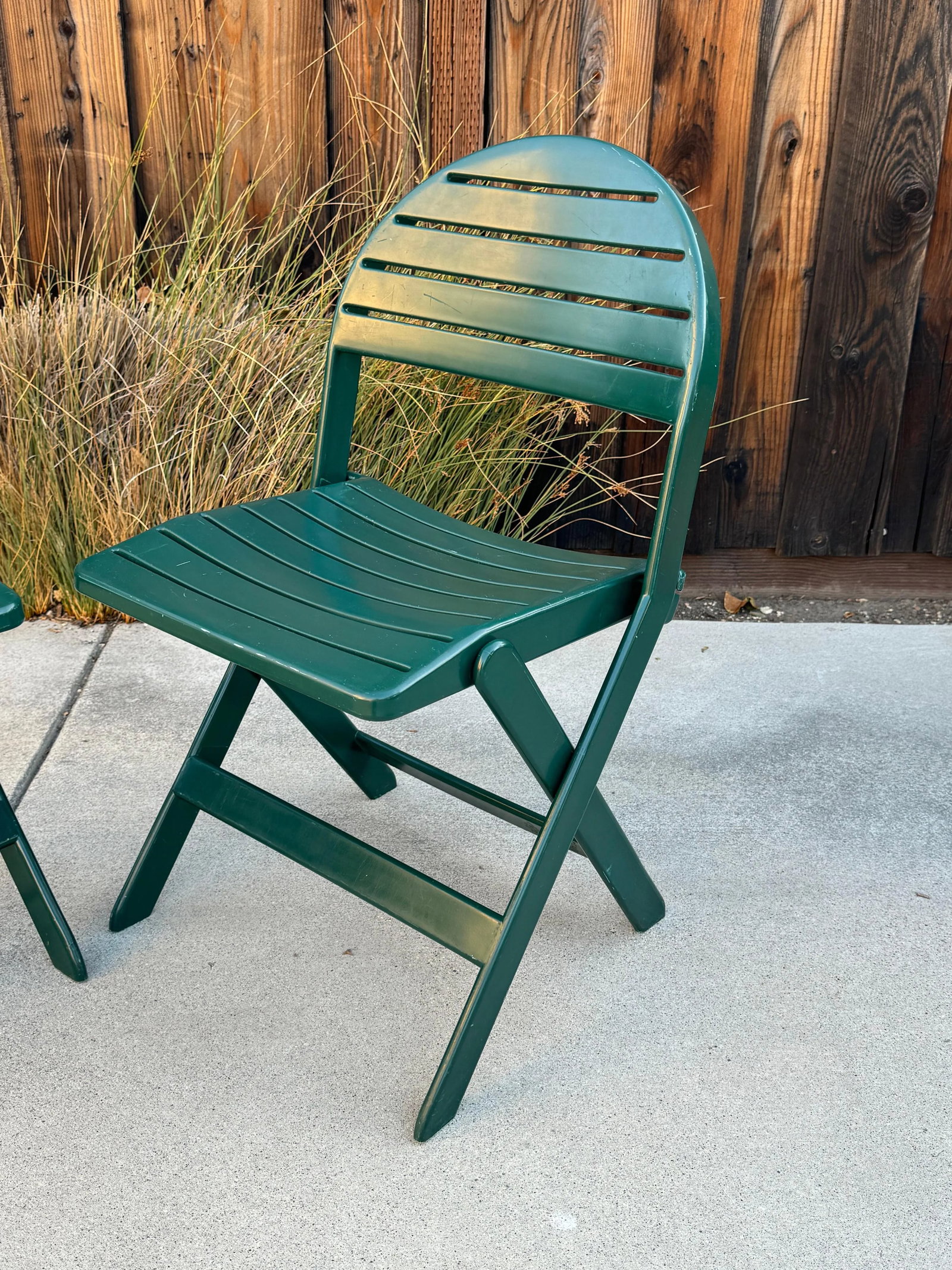 1993 Vintage Niels Gammelgaard For Ikea Green Folding Chairs - A Pair - 9