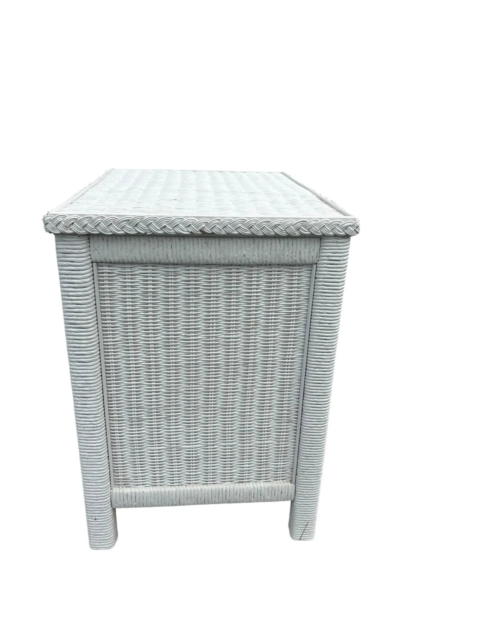 Coastal Regency Henry Link 2 Drawer White Wicker Nightstand by Lexington - 4