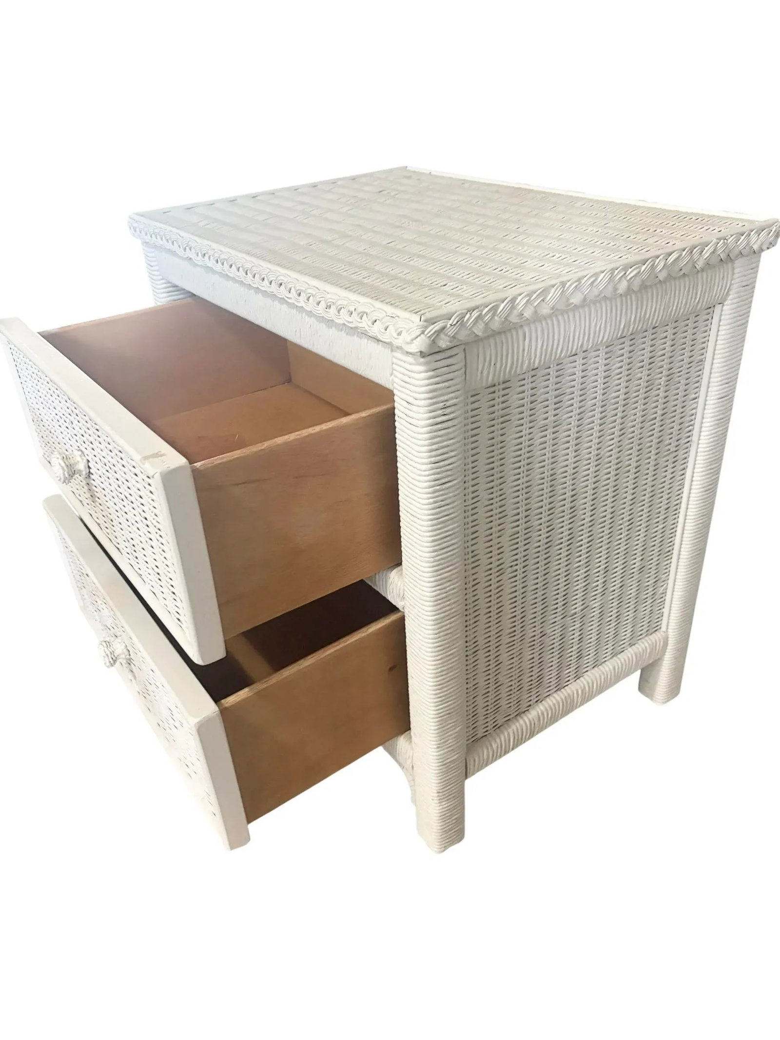 Coastal Regency Henry Link 2 Drawer White Wicker Nightstand by Lexington - 6