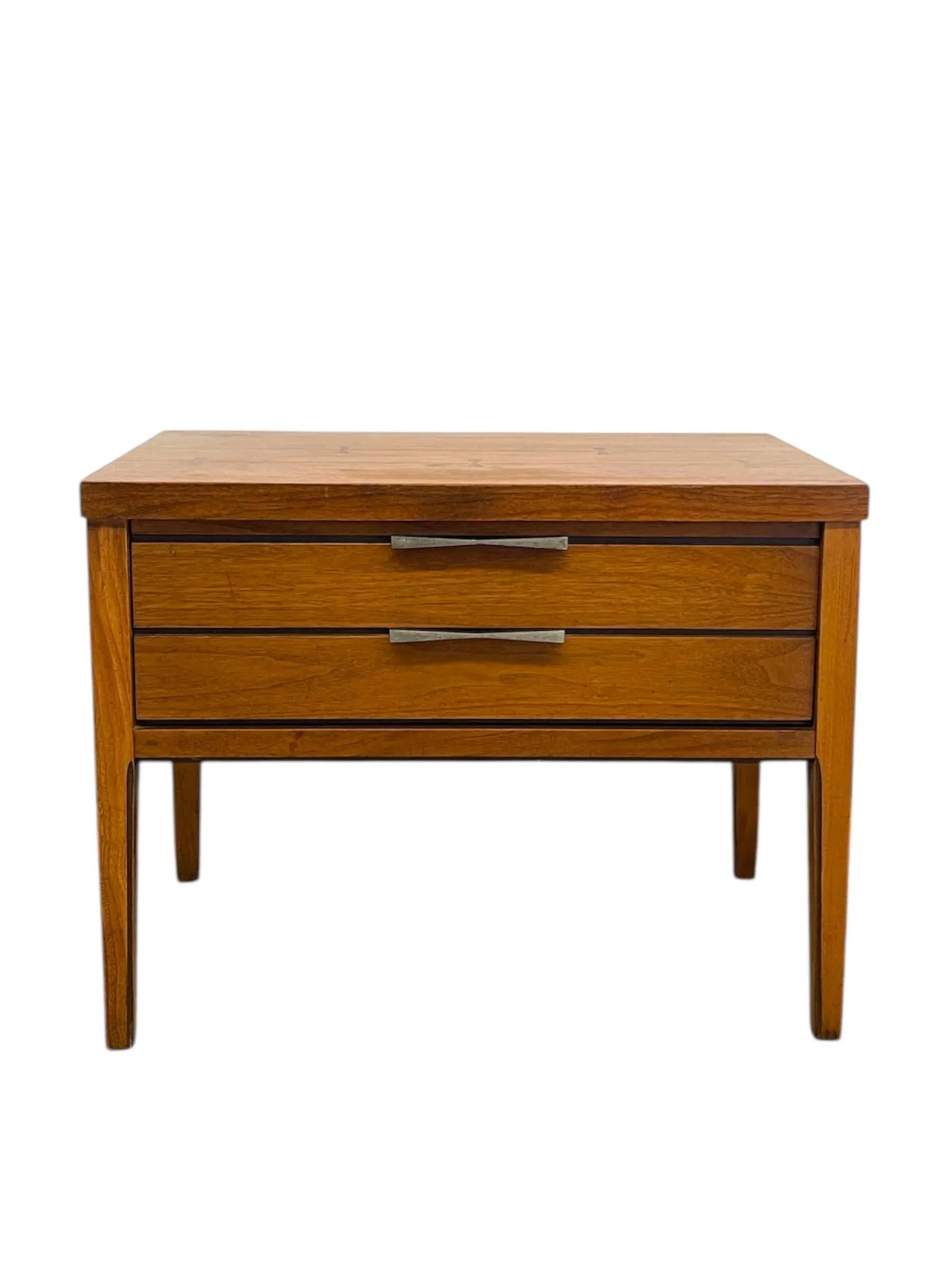 1960s Lane Tie Bow Series Mid-Century Nightstand - 1- Drawer Vintage Side Table - 2