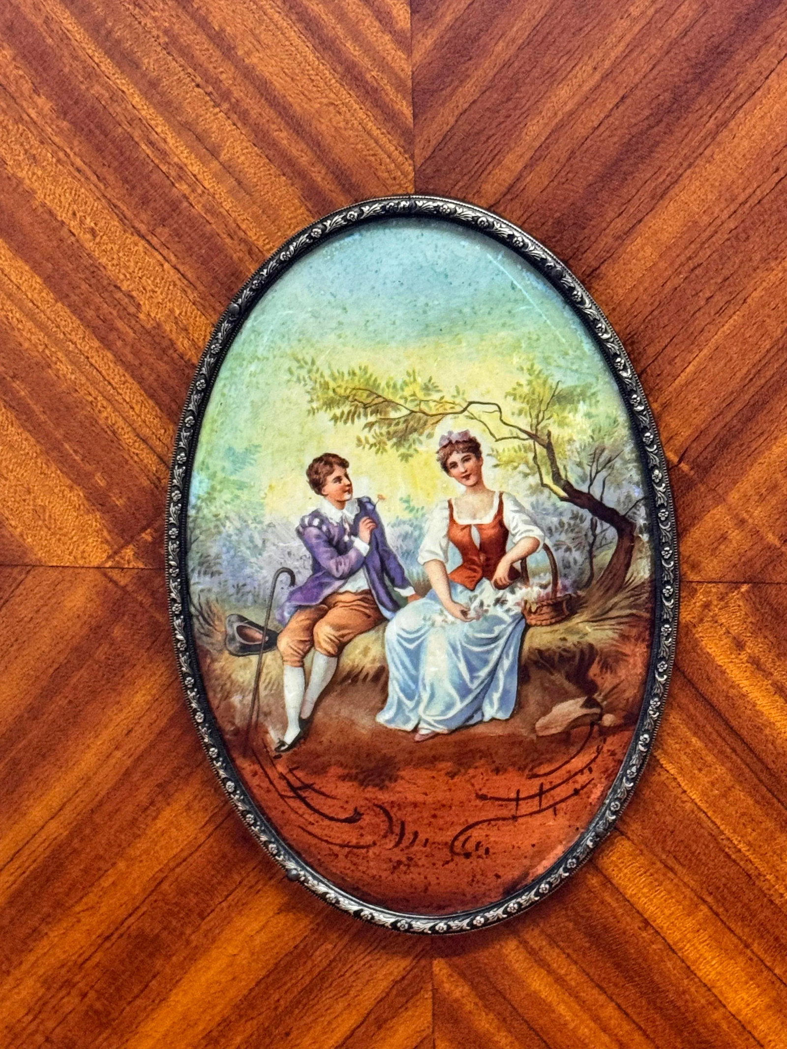 Antique Inlaid Ladies Desk - 14