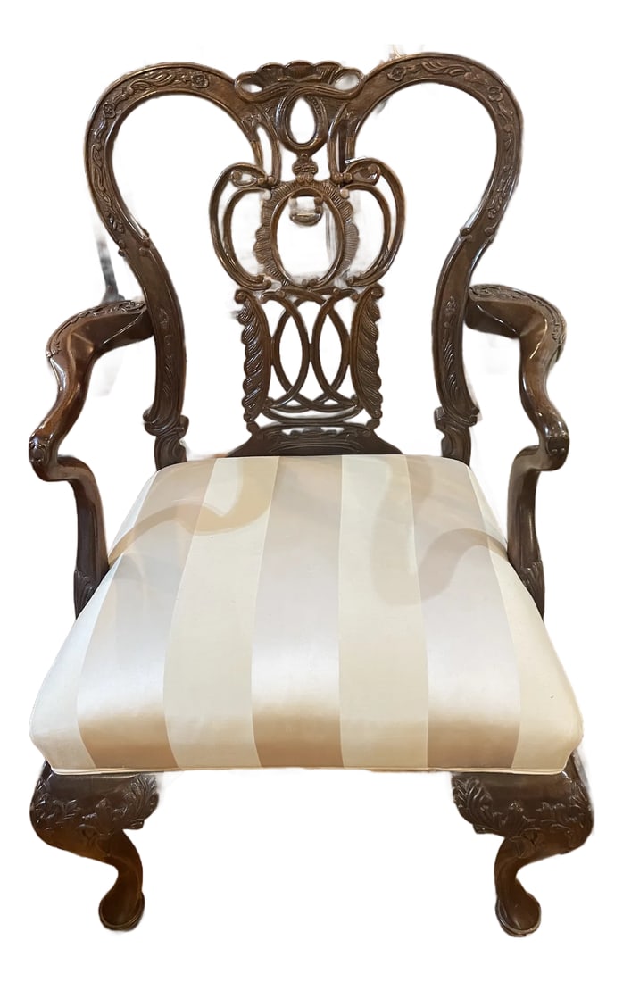 Century Furniture Georgian Style Carved Solid Mahogany Armchair (1 of 9)