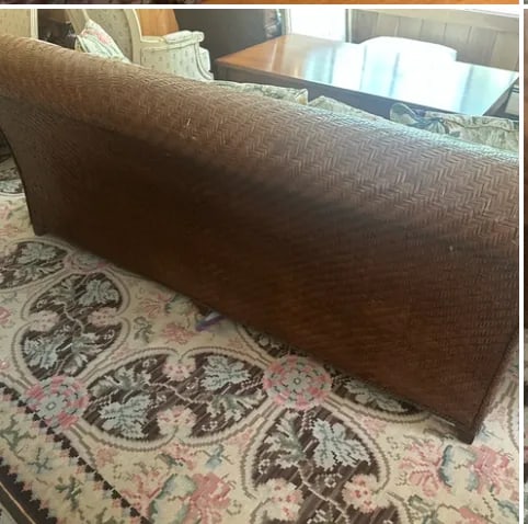 Lexington Woven Sofa With Floral Cushions With Matching Chair and Ottoman - 3