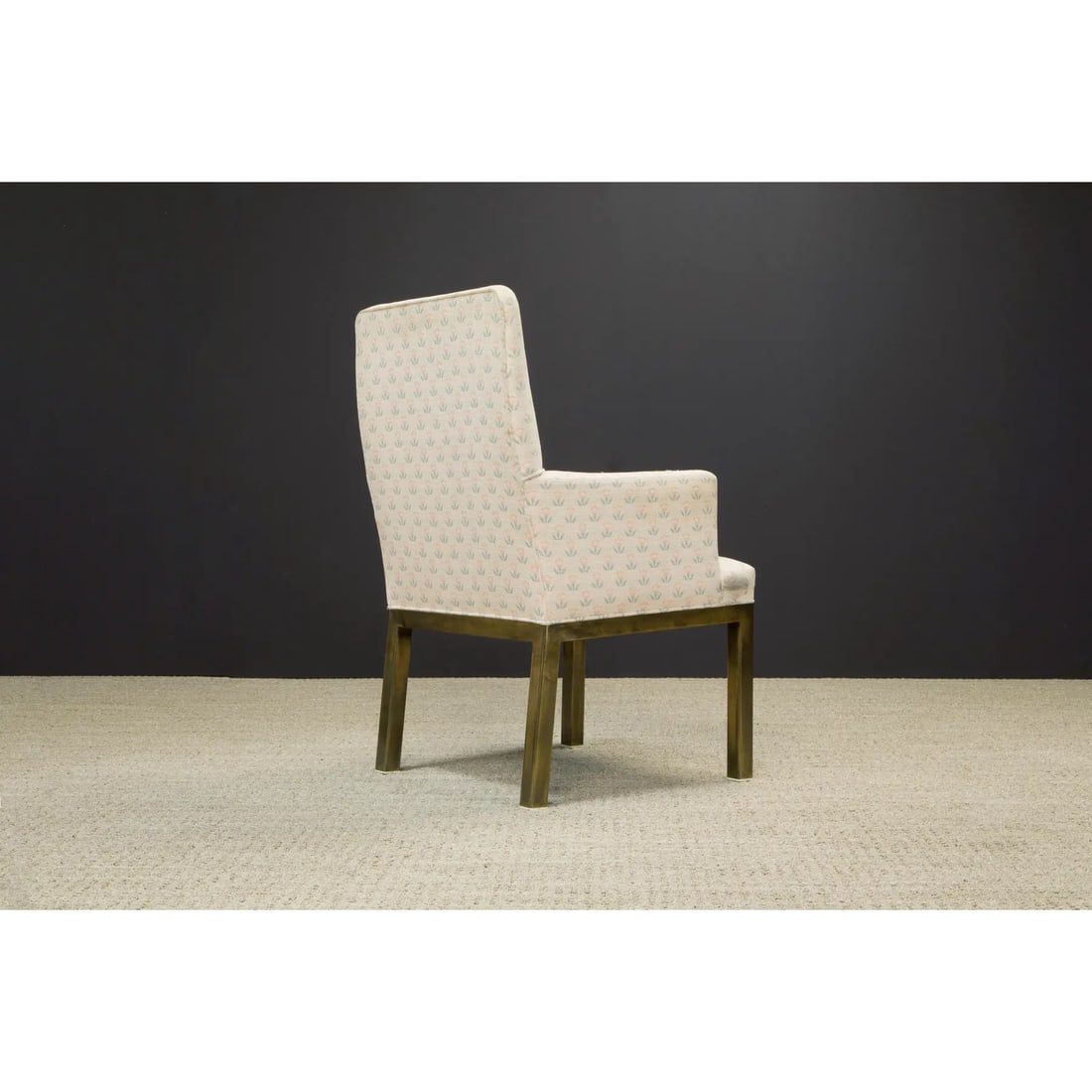 Mastercraft Brass Dining Armchairs With Grandma Fabric, Circa 1970s - A Pair - 12