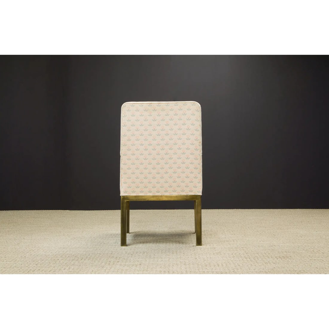 Mastercraft Brass Dining Armchairs With Grandma Fabric, Circa 1970s - A Pair - 8