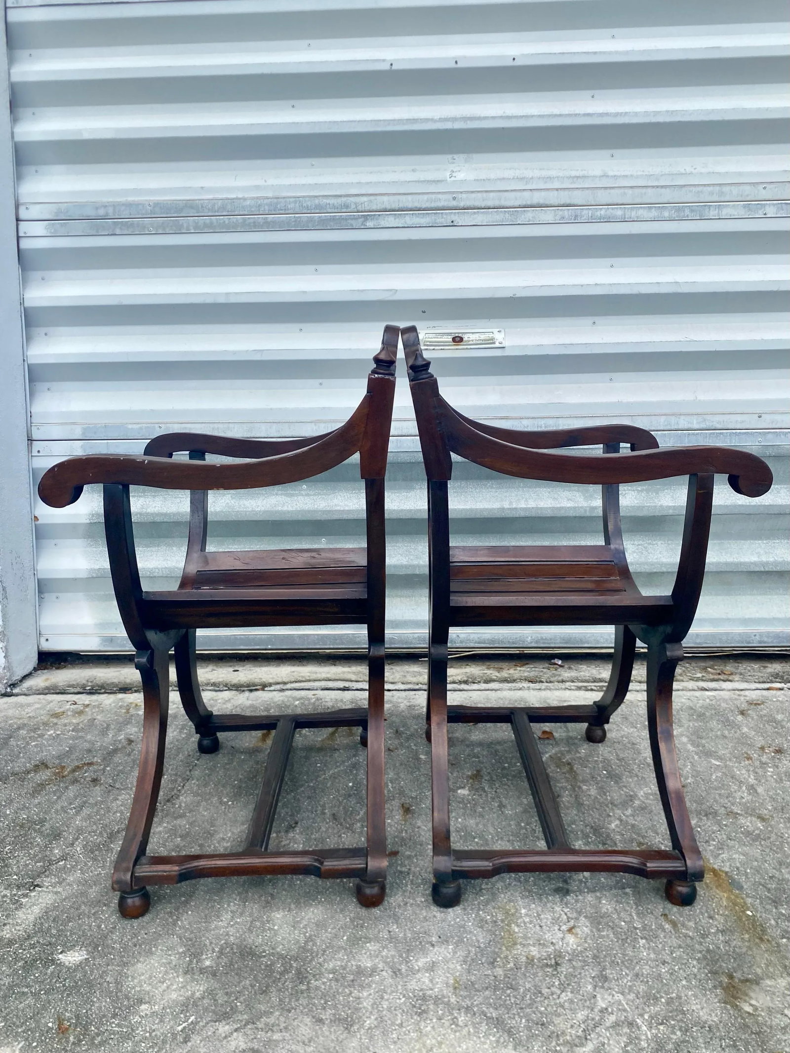 Savonarola Style Chairs a Pair . - 9