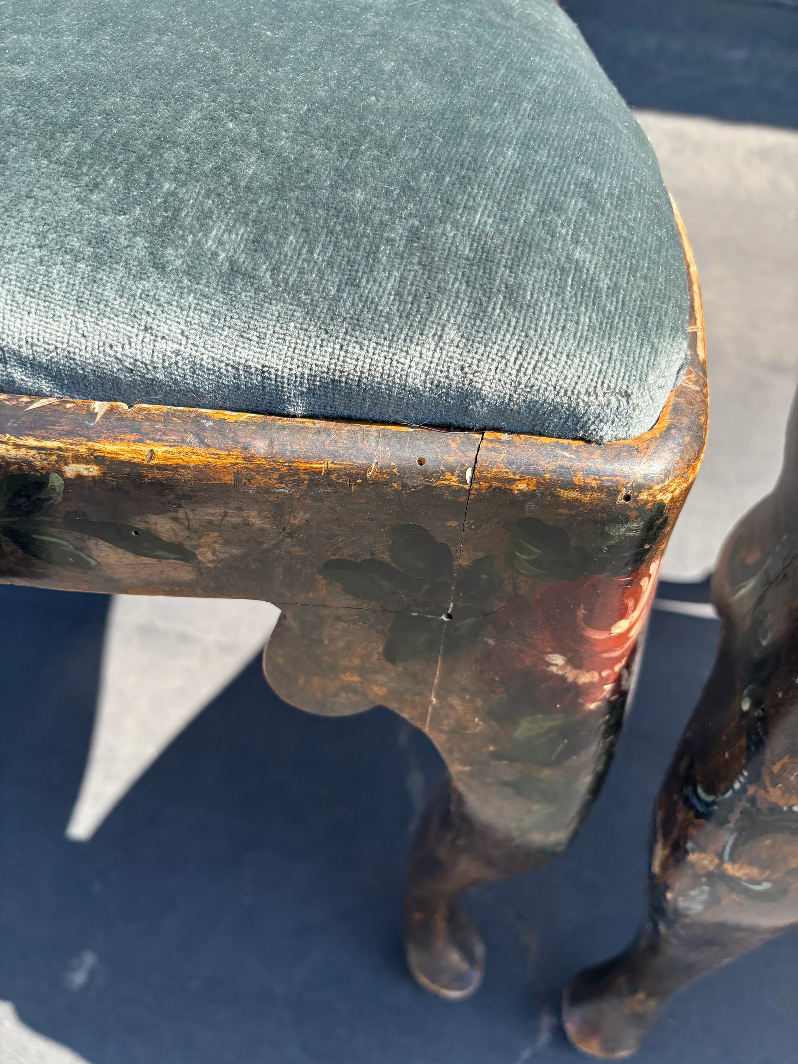 Pair of Italian Rococo Polychrome Dining Chairs 19th Century - 11