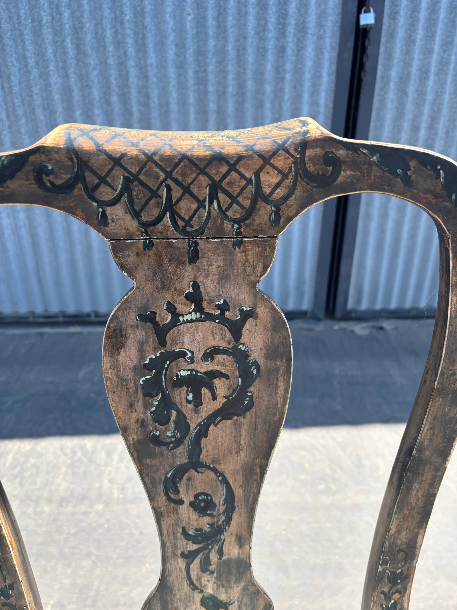 Pair of Italian Rococo Polychrome Dining Chairs 19th Century - 12