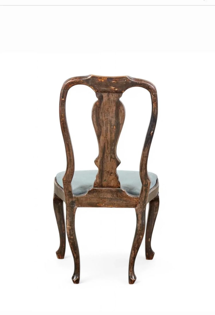 Pair of Italian Rococo Polychrome Dining Chairs 19th Century - 5