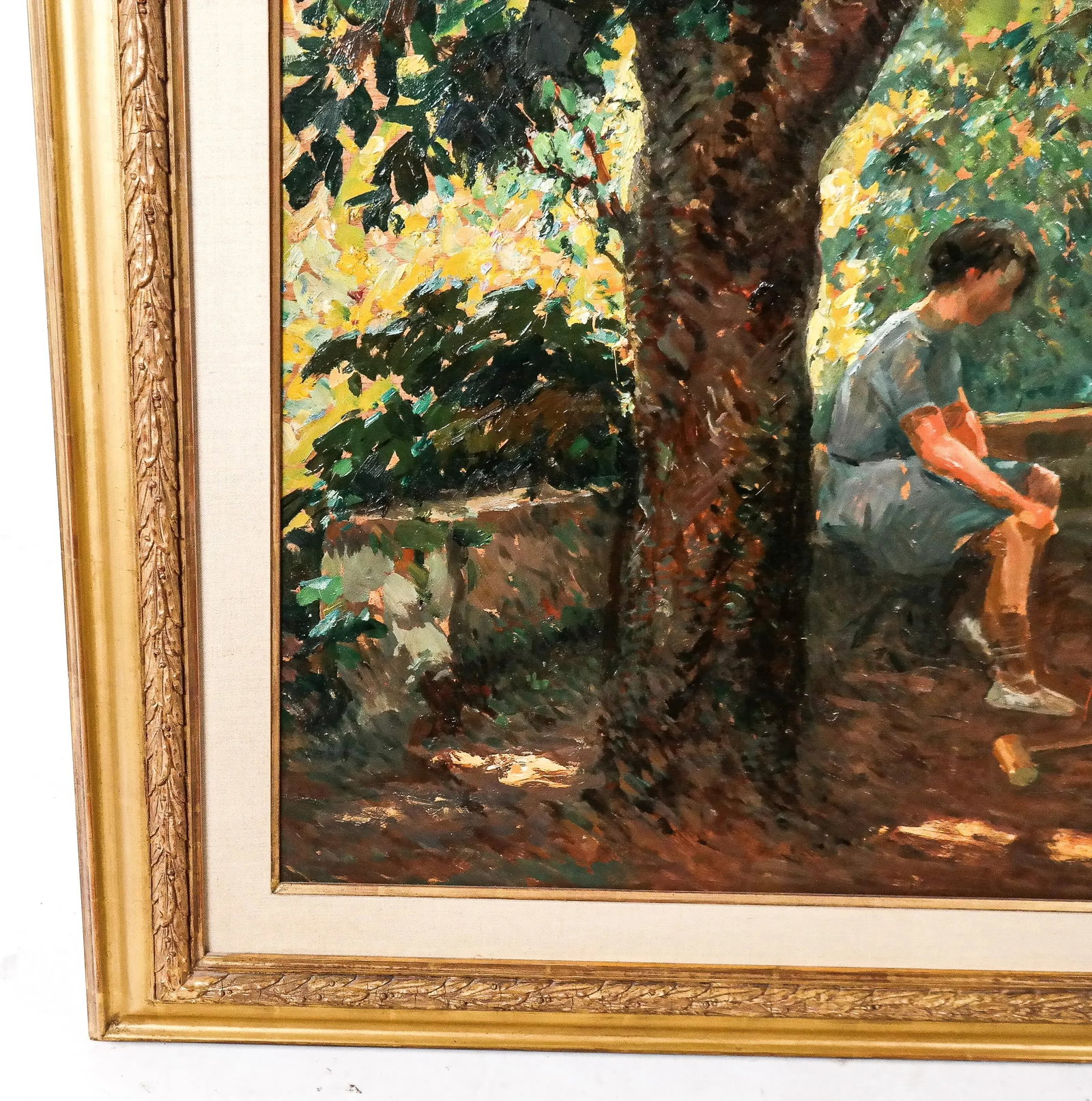 Jean Chaleye Oil on Board of Children at Croquet - 6