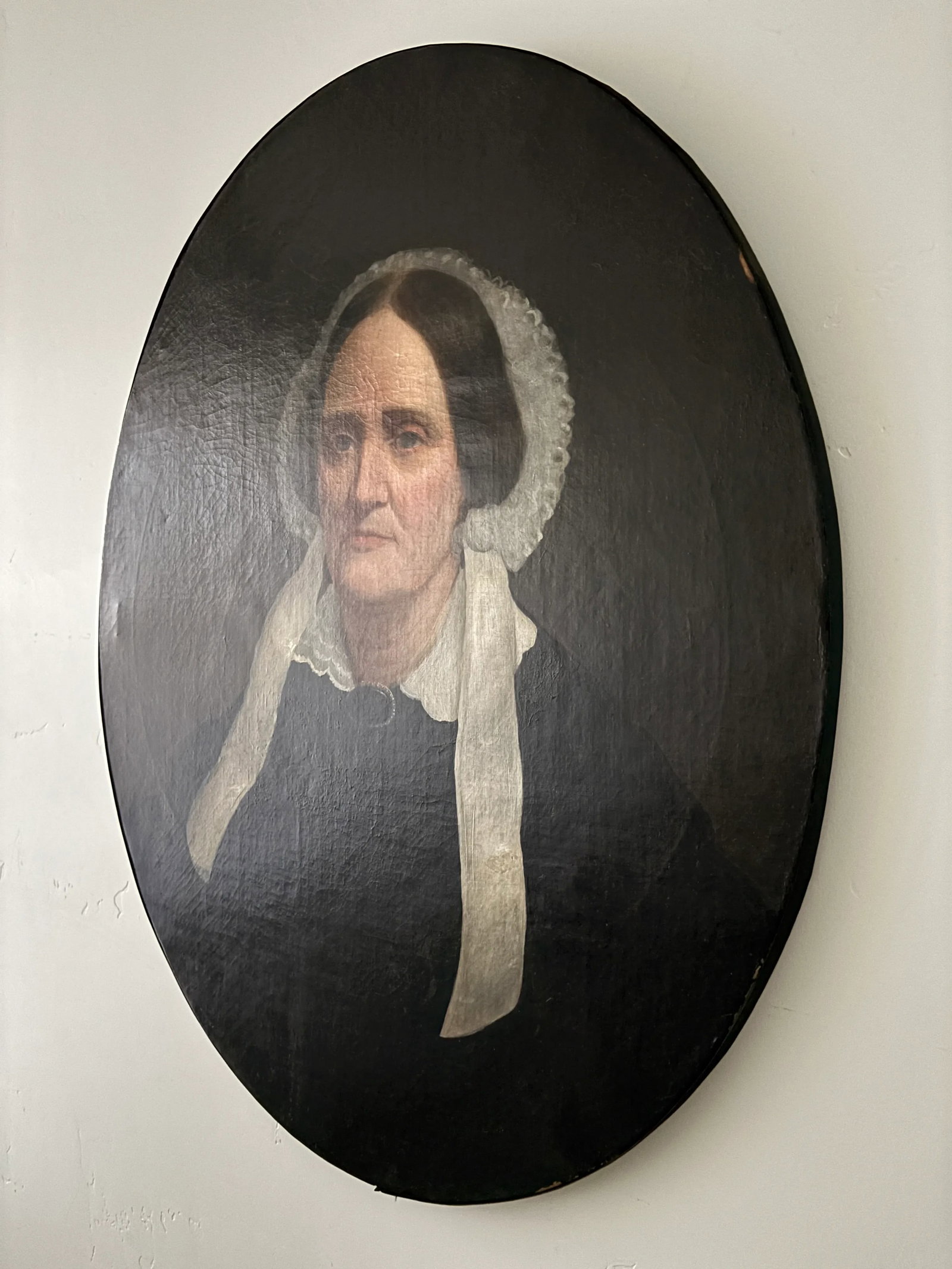 Original 19th Century American Oval Oil Portrait Painting - 2