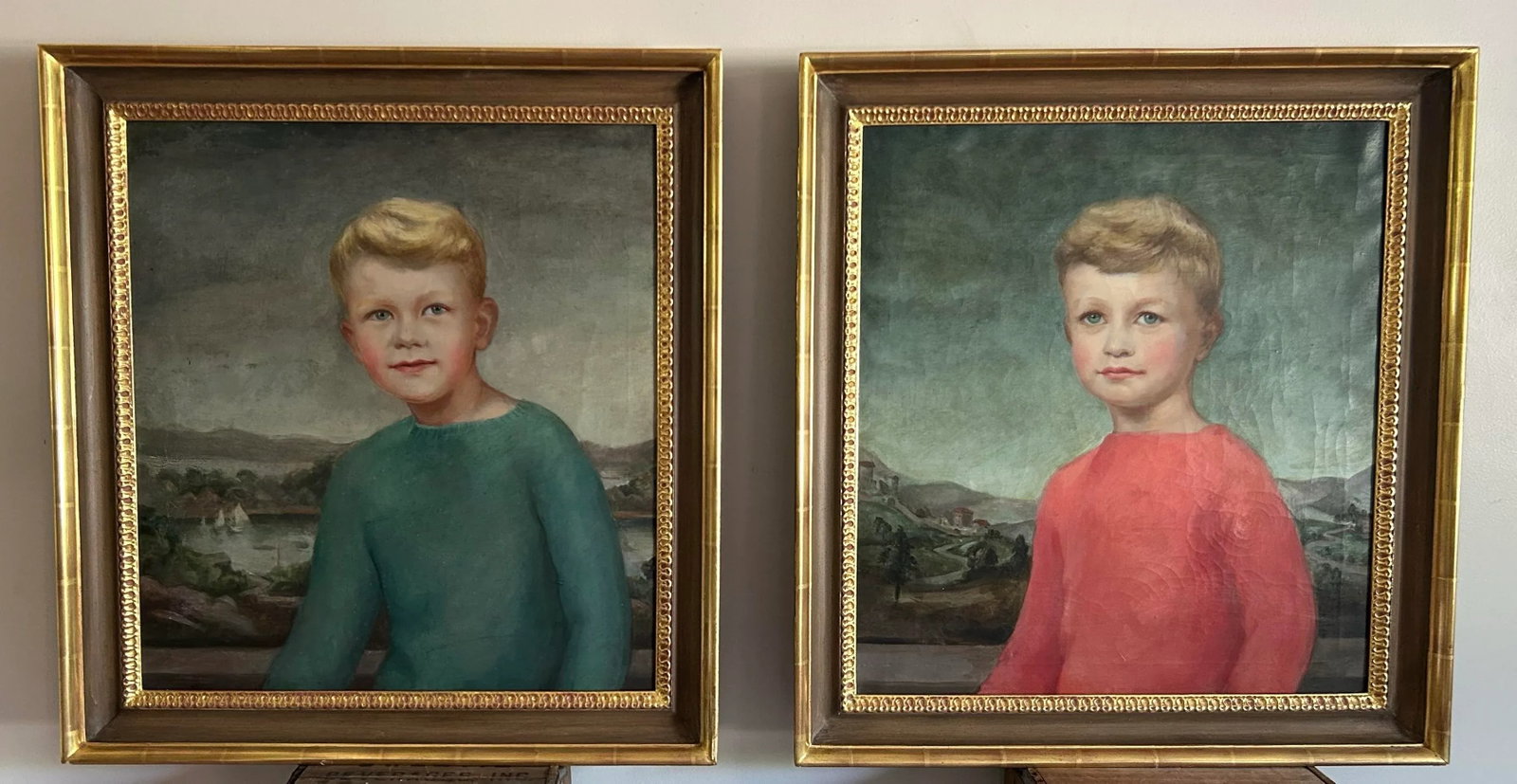 Pair of Classic Style Antique Portraits of Young Boys by American Artist Dorothy Hart Drew - 2