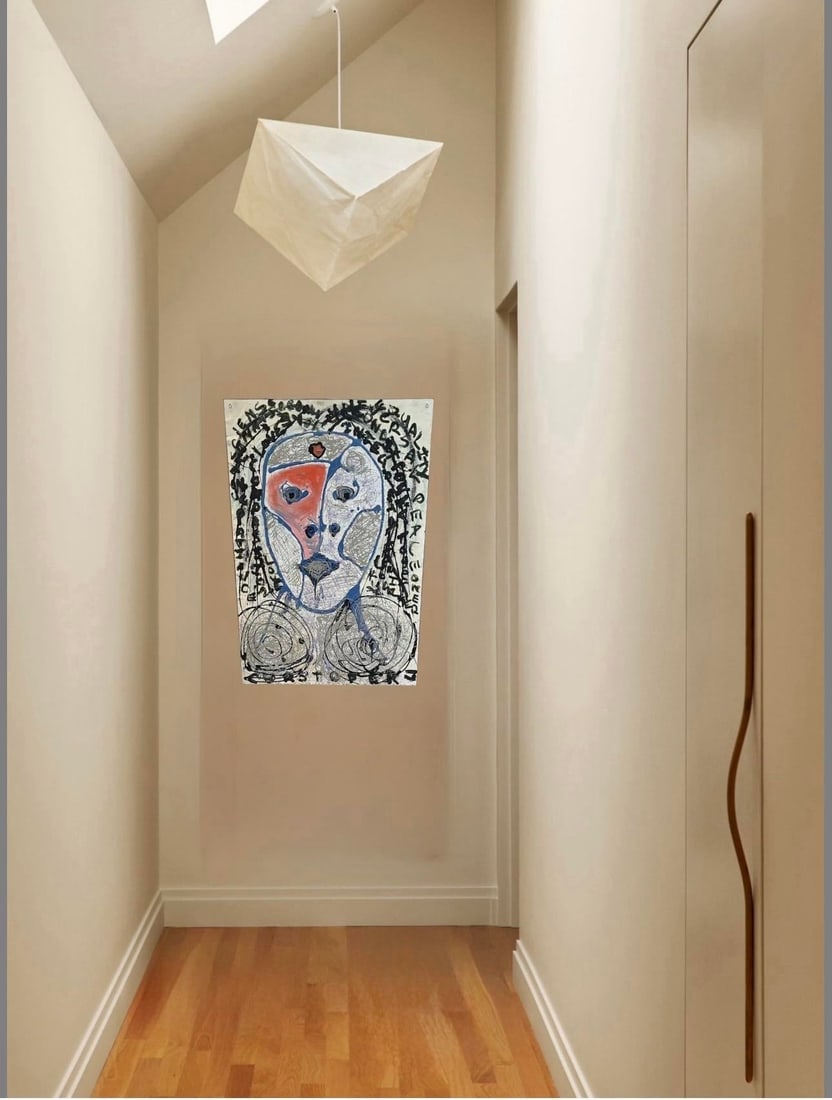 Abstract Portrait Painting by Artist Christopher Shoemaker, 36" High - 2