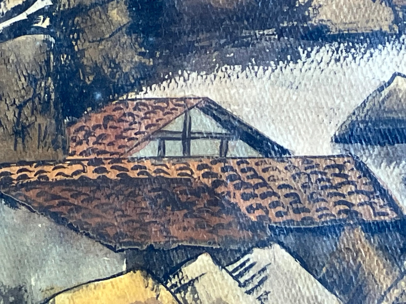 Mid-Century Hl Knorr Landscape Painting - Framed Watercolour, Rustic, Modern Farmhouse Art - 5