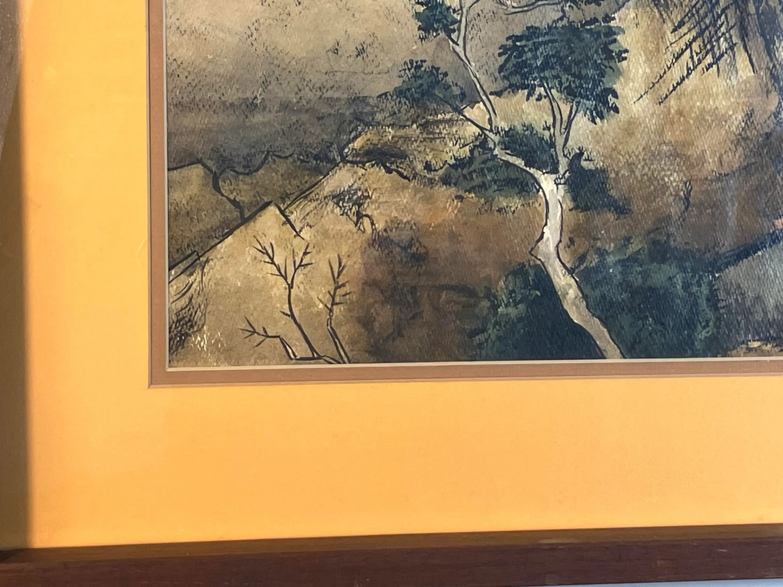 Mid-Century Hl Knorr Landscape Painting - Framed Watercolour, Rustic, Modern Farmhouse Art - 6