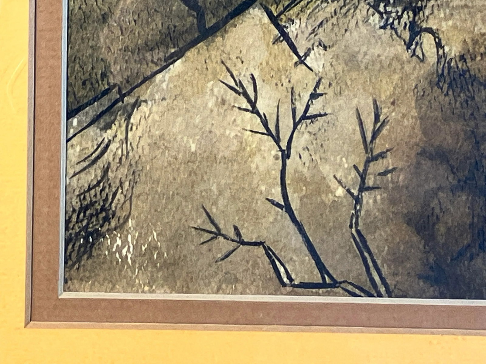 Mid-Century Hl Knorr Landscape Painting - Framed Watercolour, Rustic, Modern Farmhouse Art - 7