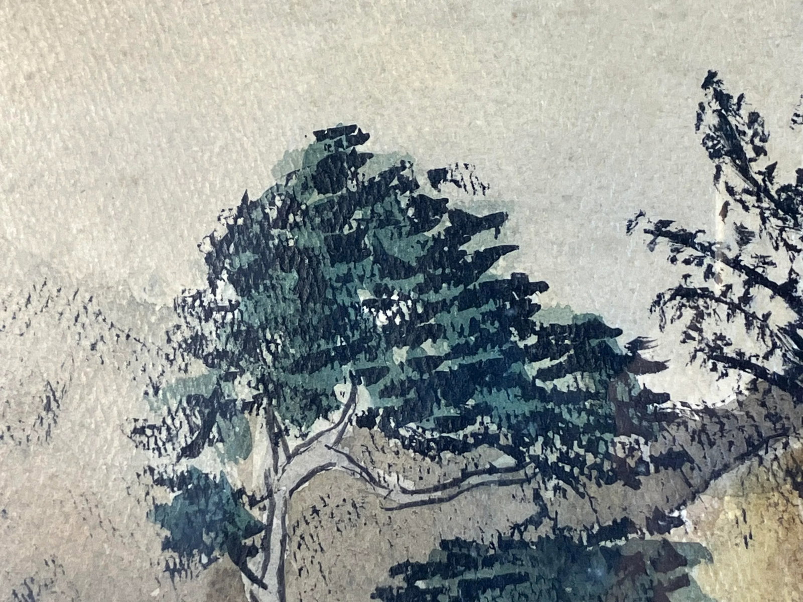 Mid-Century Hl Knorr Landscape Painting - Framed Watercolour, Rustic, Modern Farmhouse Art - 9