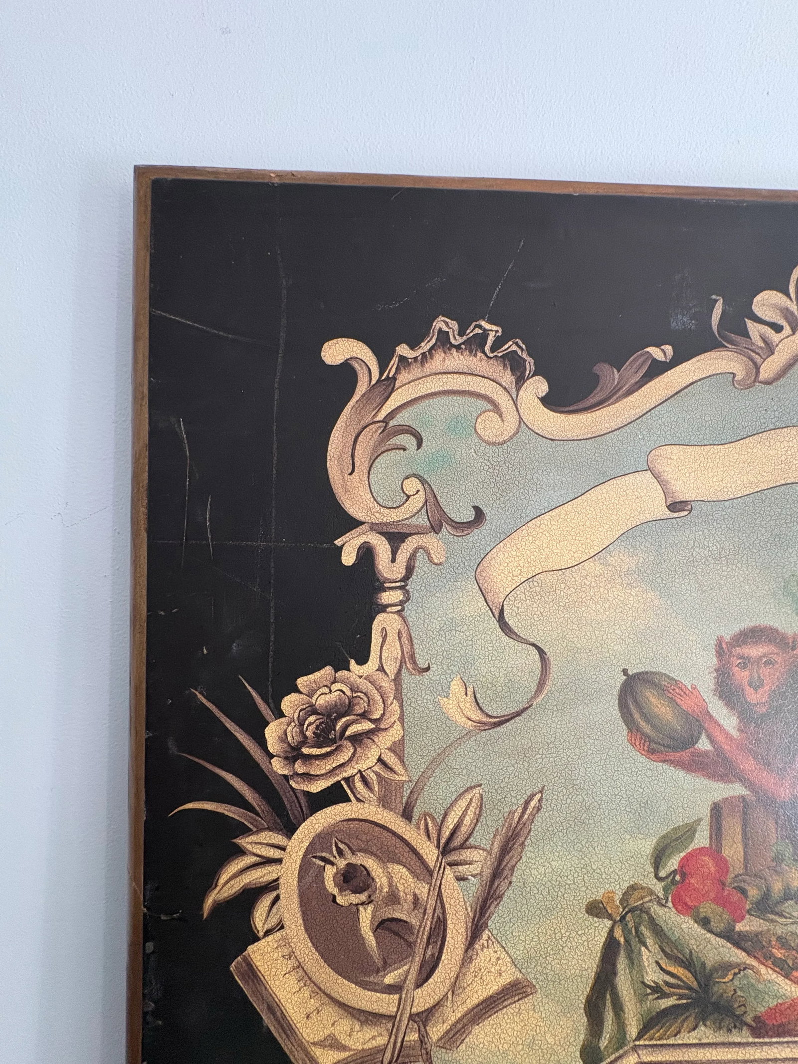Jeanne Reed's LTD Decorative Panel of Monkey and Still Life Motif - 3