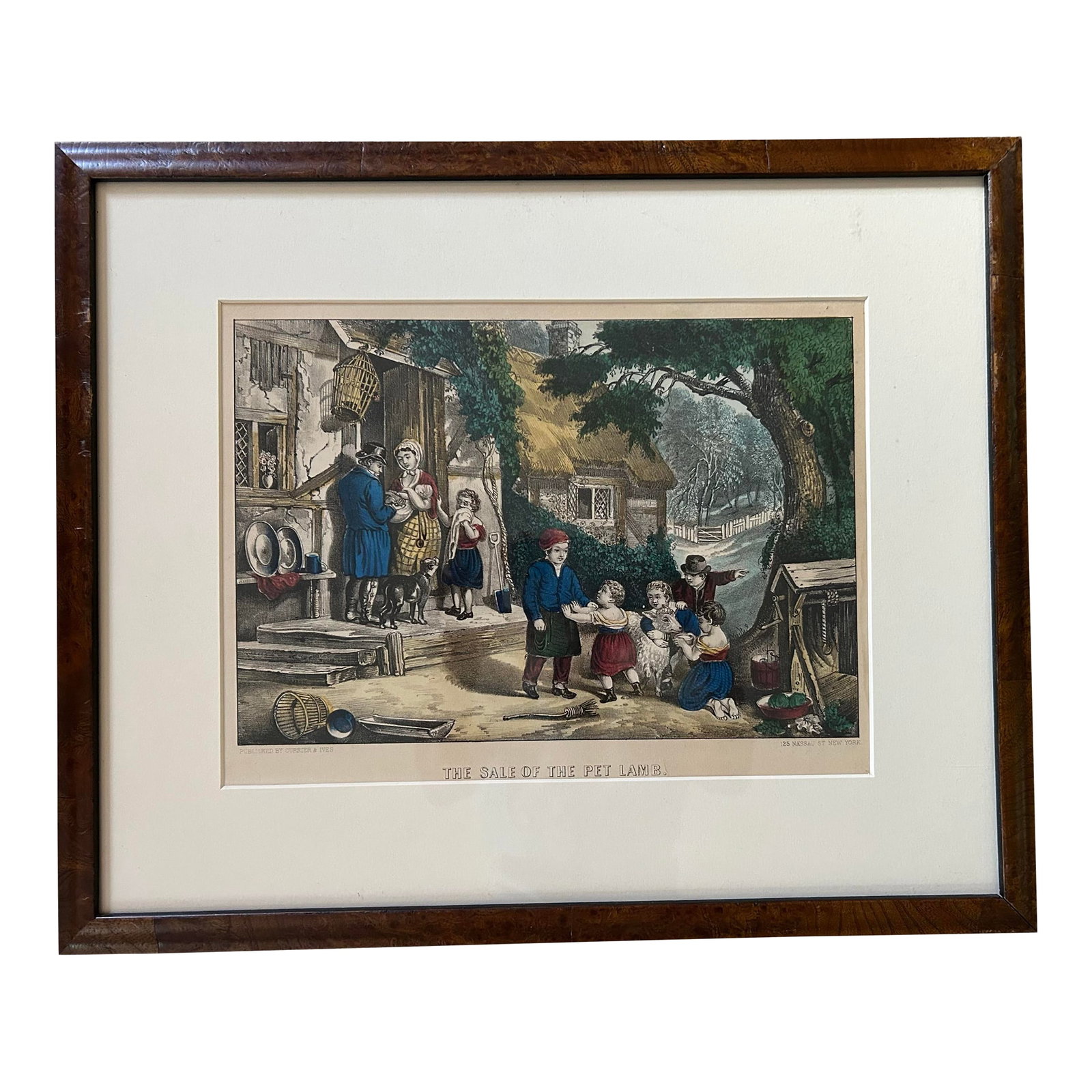 Antique Framed Currier & Ives 'The Sale of the Pet Lamb' (1 of 7)