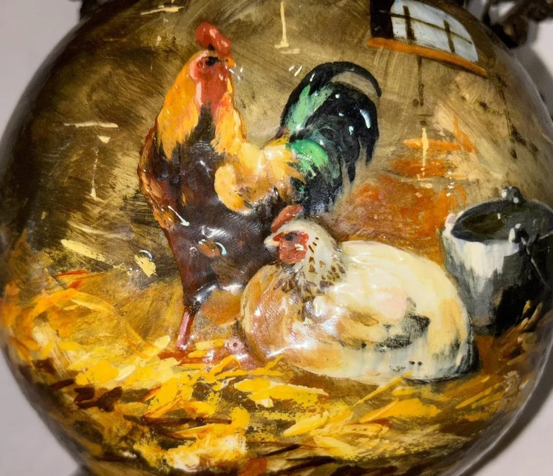 19th Century French Barbotine Majolica Vase by Theodore Lefront and E. Nouviant, With Ormolu Mounts - 8