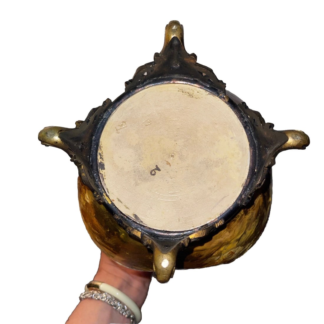19th Century French Barbotine Majolica Vase by Theodore Lefront and E. Nouviant, With Ormolu Mounts - 10