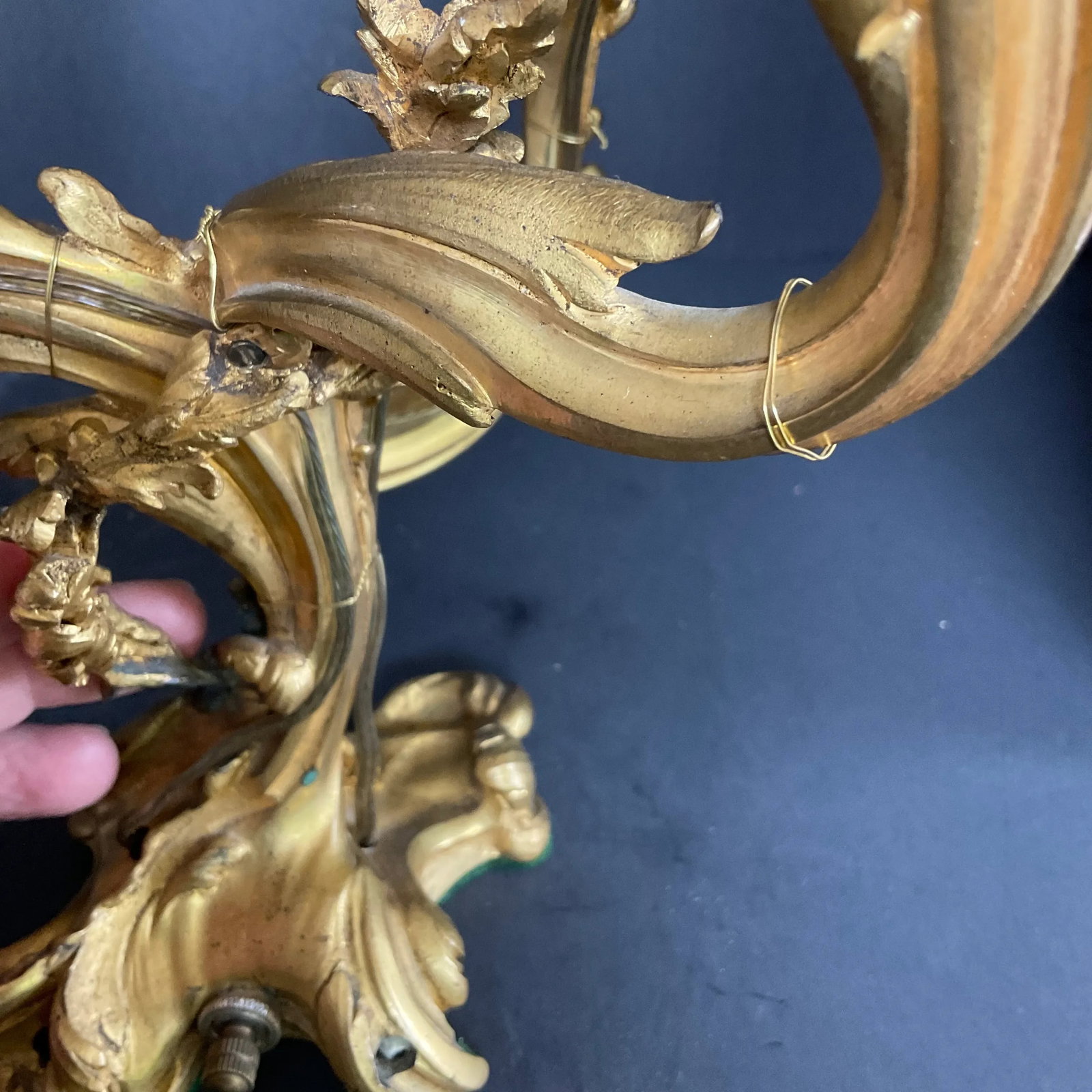 Pair Antique French Gilt Bronze Louis XVI Style Candelabra Lamps Jollet & Cie Paris - 15