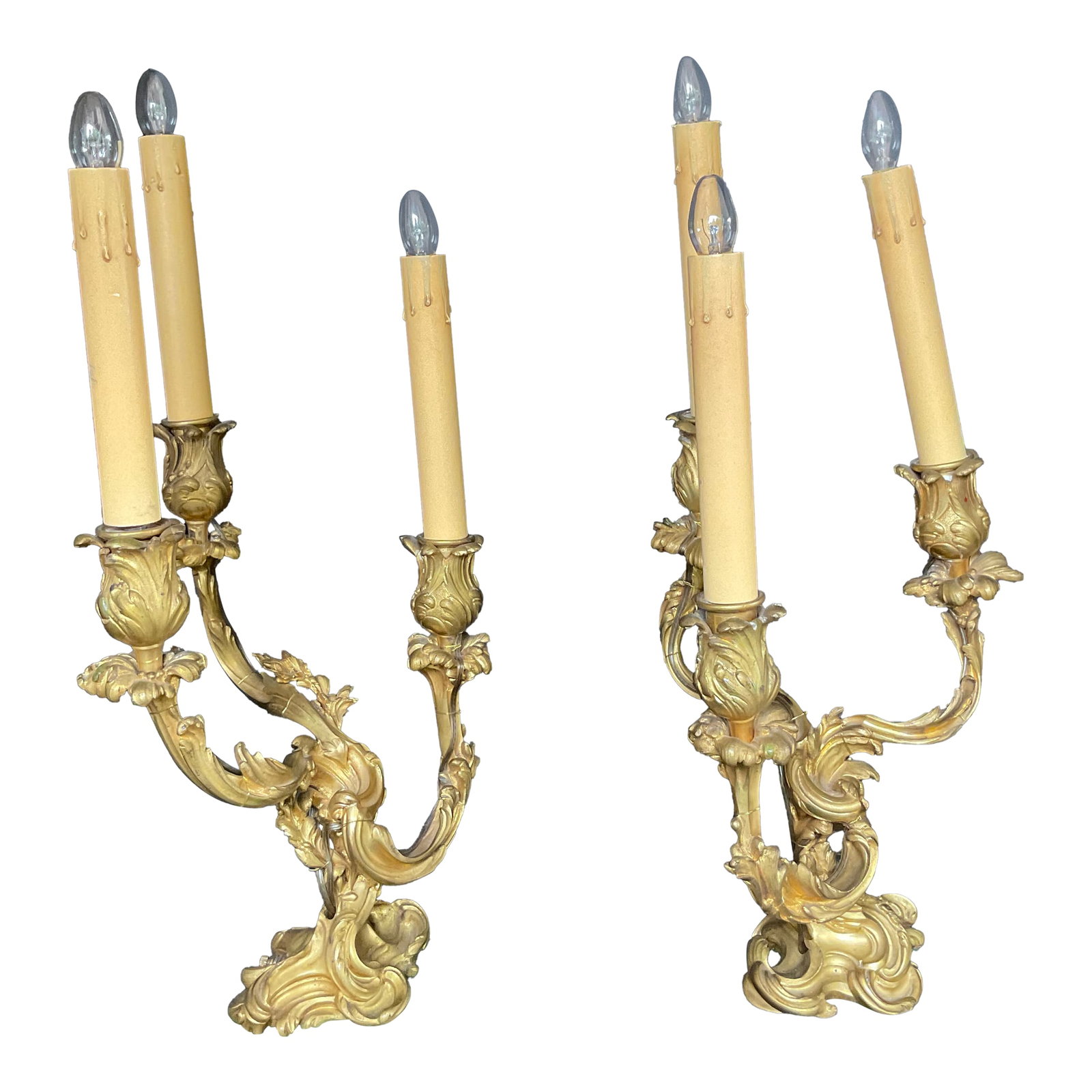 Pair Antique French Gilt Bronze Louis XVI Style Candelabra Lamps Jollet & Cie Paris (1 of 18)