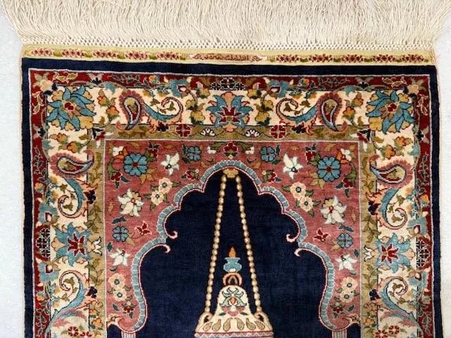 1970s Vintage Ozipek Silk Hereke Textile Art - Mihrab Design - 2