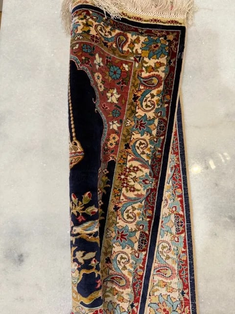 1970s Vintage Ozipek Silk Hereke Textile Art - Mihrab Design - 4