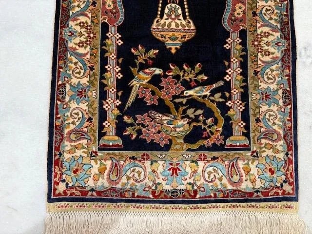 1970s Vintage Ozipek Silk Hereke Textile Art - Mihrab Design - 5