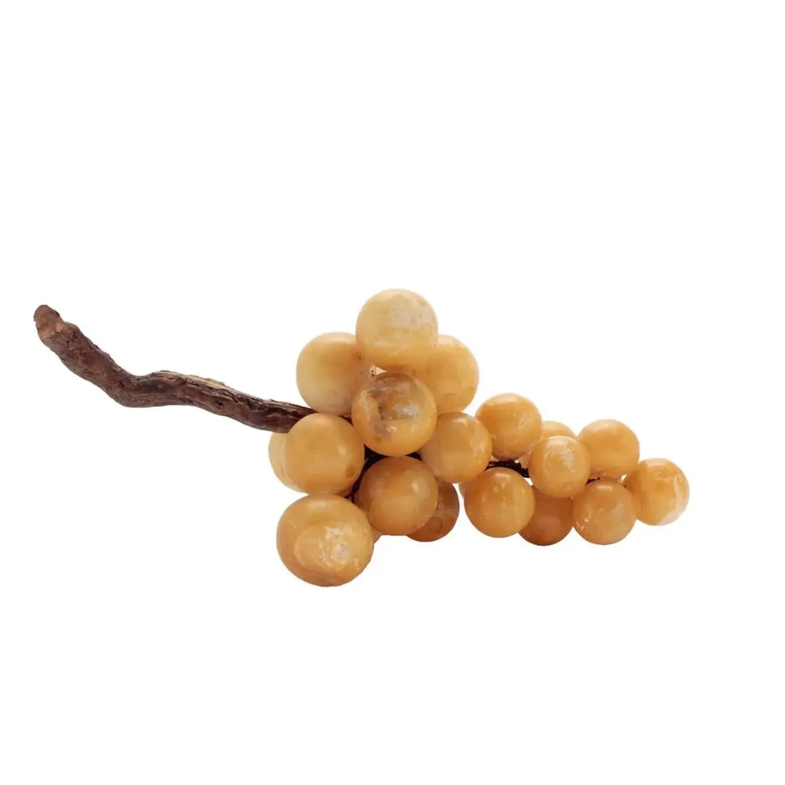 1940s Large Italian Alabaster Grape Sculpture With Natural Vine Stem - 2