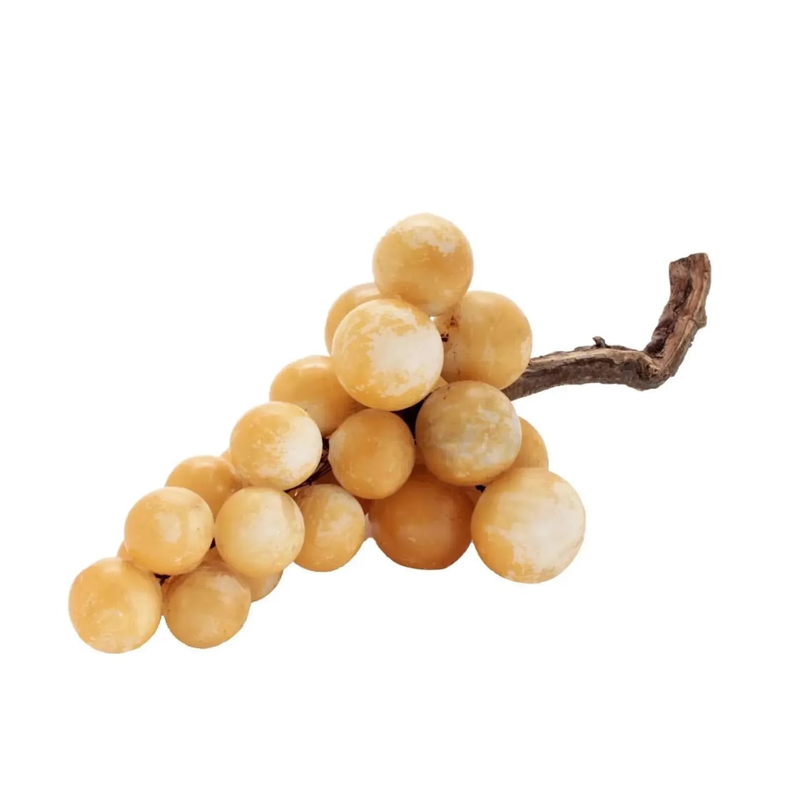 1940s Large Italian Alabaster Grape Sculpture With Natural Vine Stem - 4
