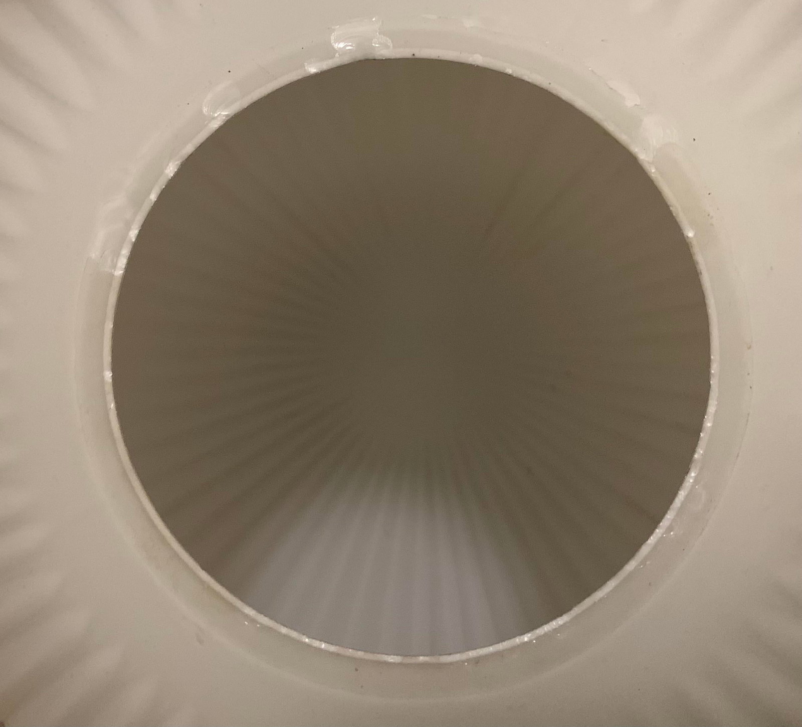 1960s Large Mid-Century Modern Ribbed Opal Glass Ceiling Globe - 10
