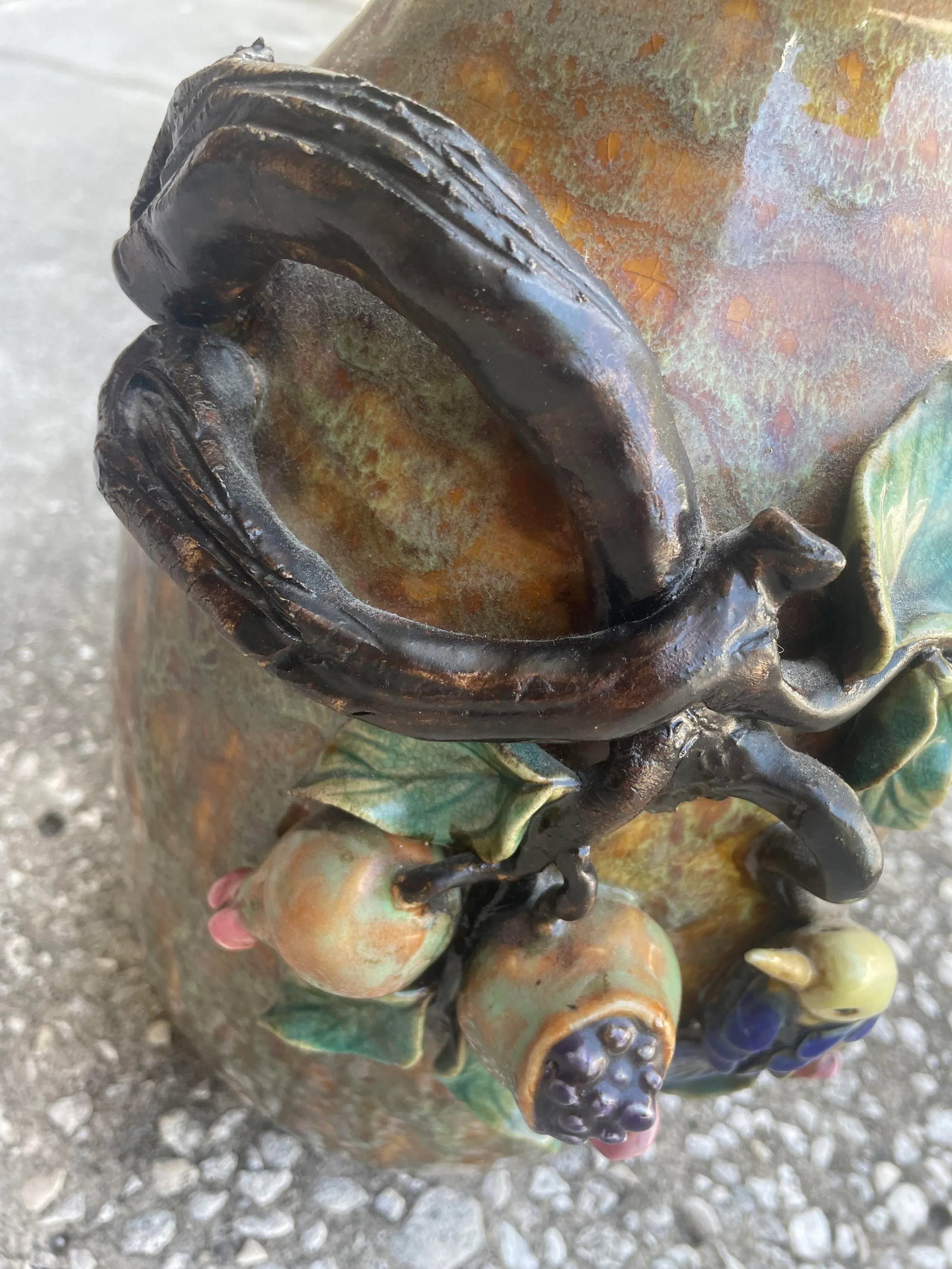 Large Late 19th Century Majolica Style Asian Pottery Vase - 4