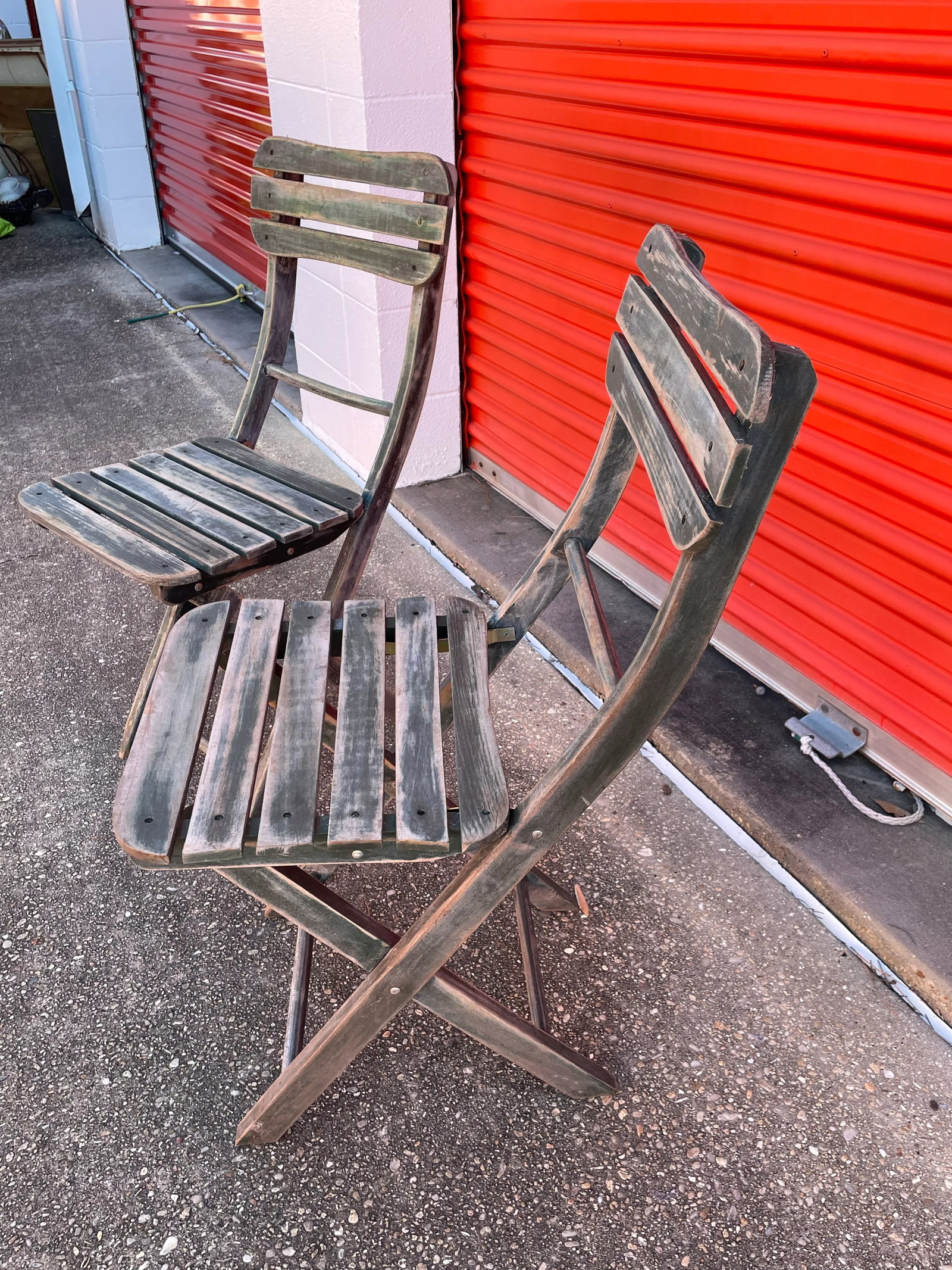 1950s Wooden Outdoor Folding Chairs - Set of 2 - 10