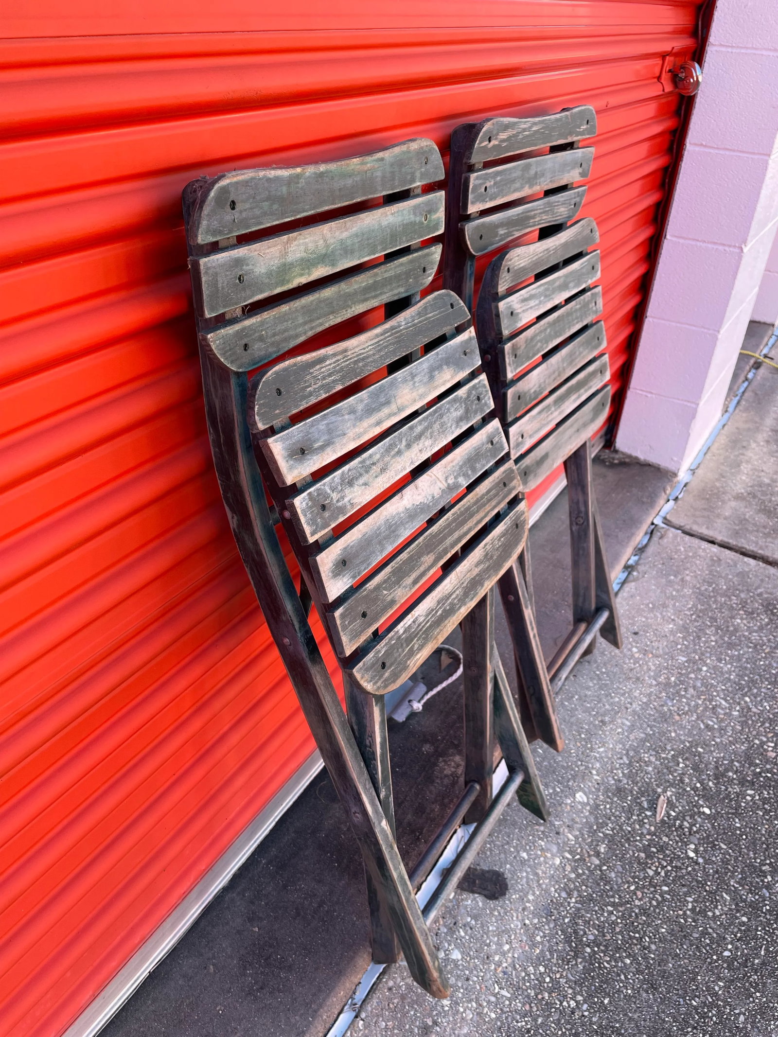 1950s Wooden Outdoor Folding Chairs - Set of 2 - 8