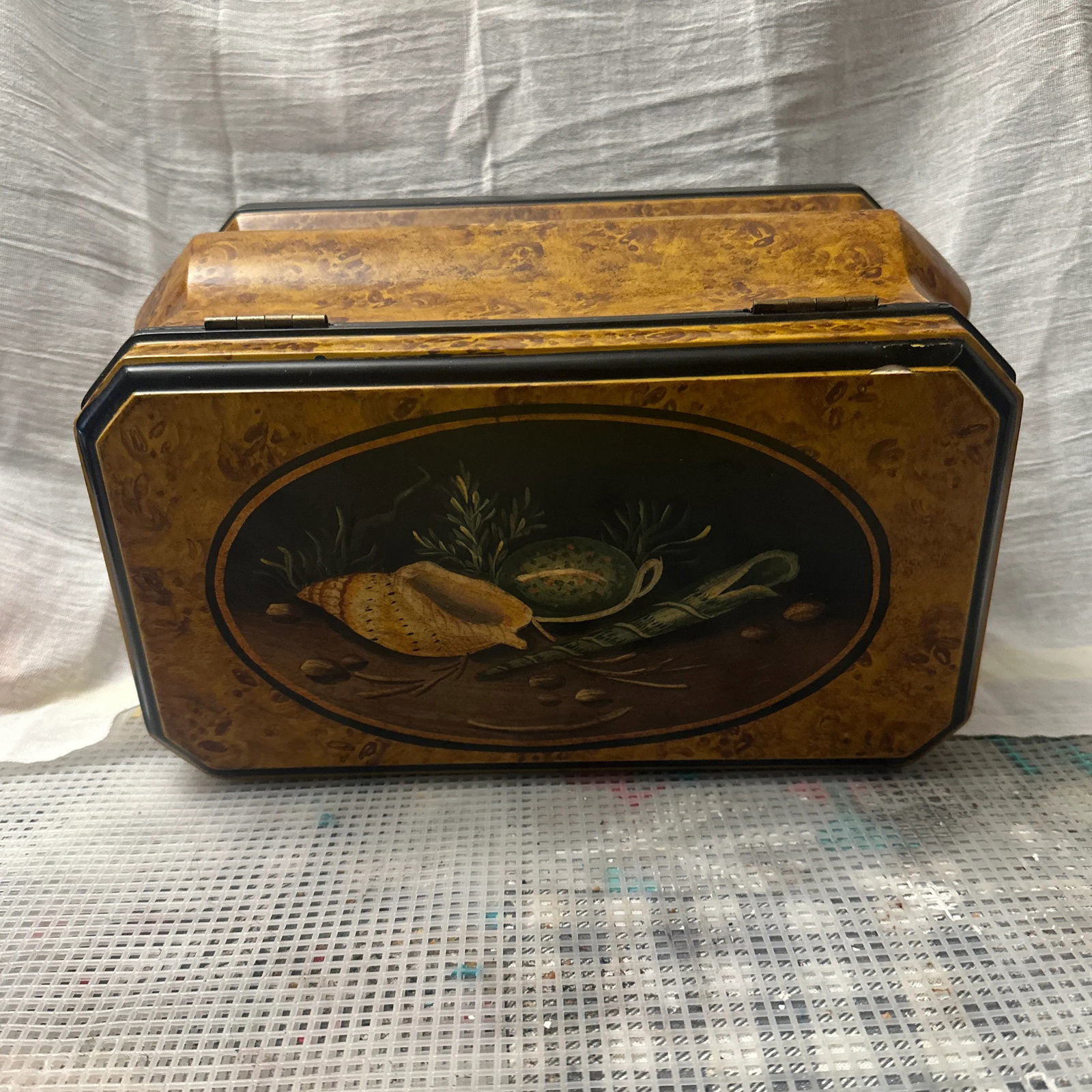1970s Faux Burl Wood Chest/Storage Truck - 9