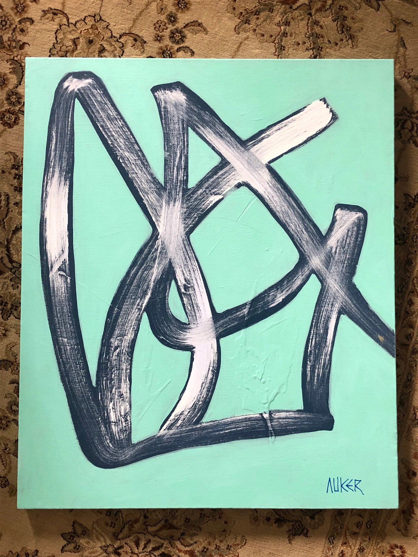 Contemporary Abstract Painting on Canvas "Moment of Movement" by Cassandra Auker - 7