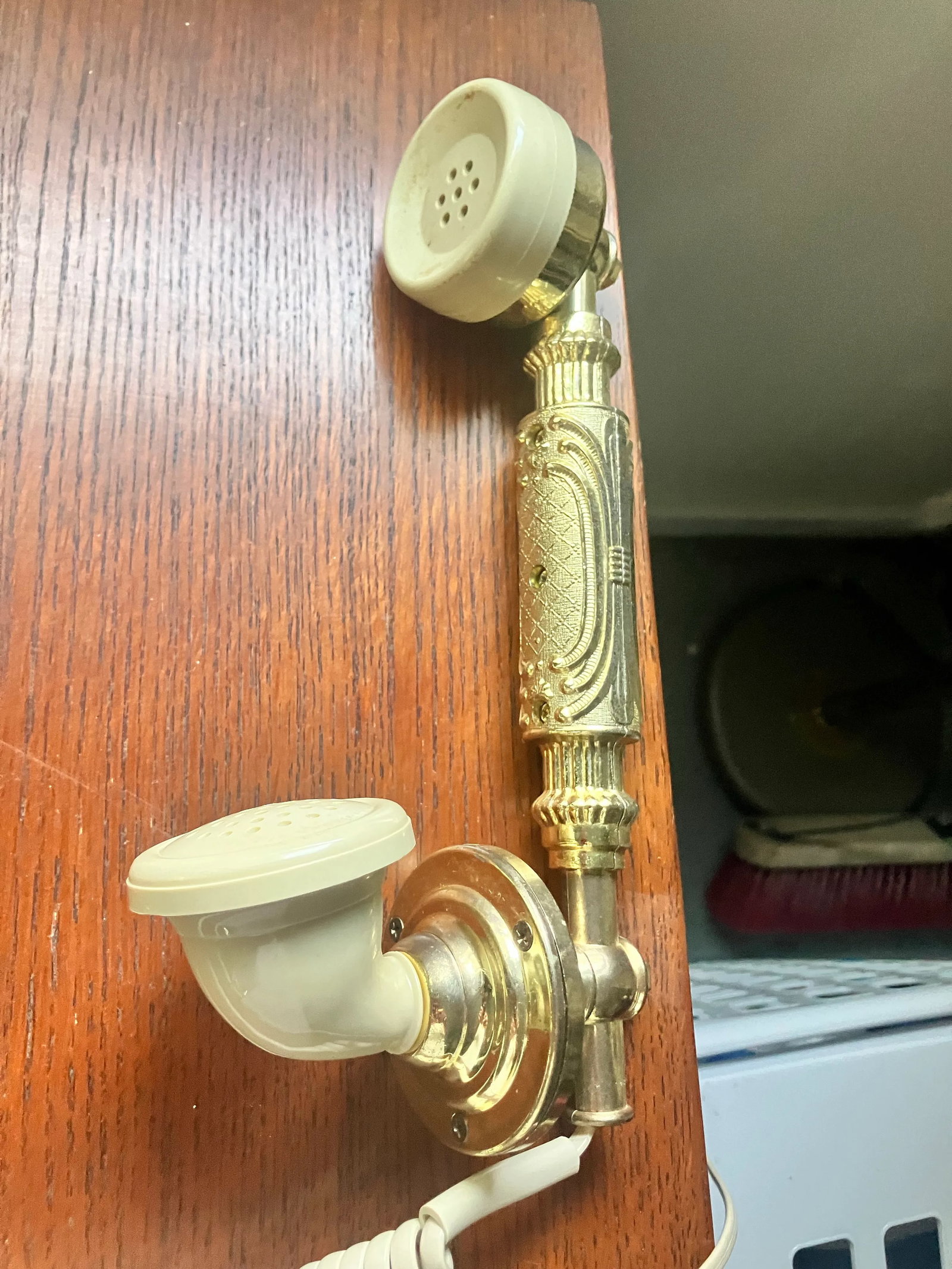 1950s Vintage Hollywood Regency Heavy Cast Brass Elephant Desktop Rotary Telephone Decor - 12
