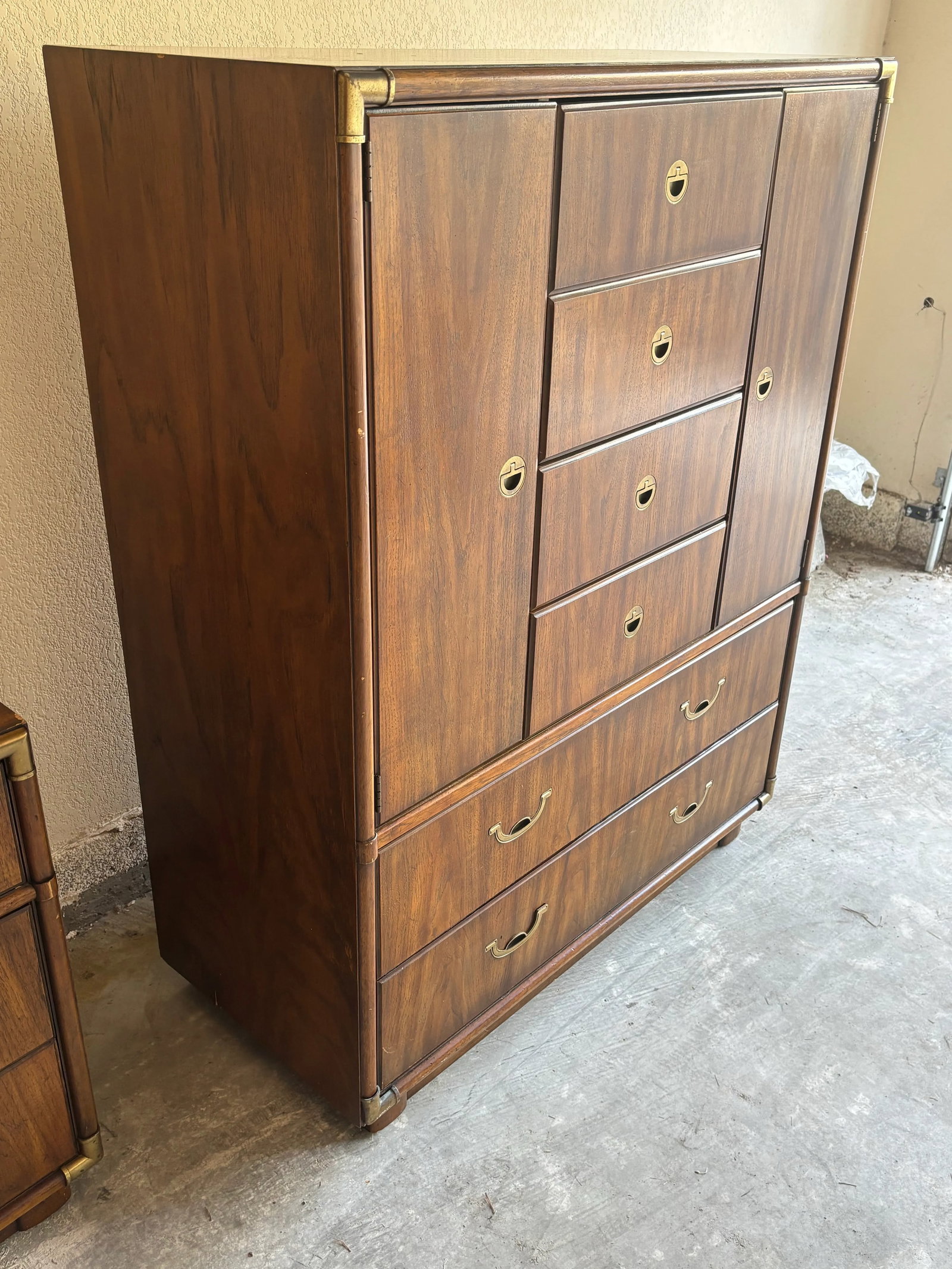 1970s Drexel Accolade Campaign Highboy Dresser - 2