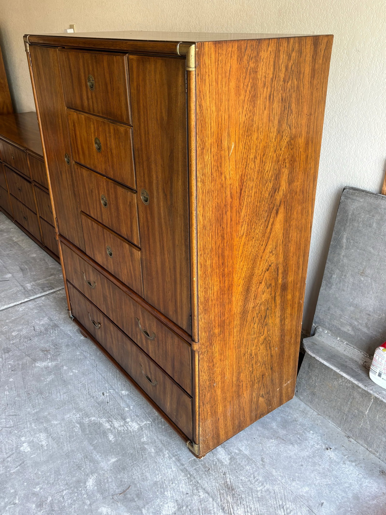1970s Drexel Accolade Campaign Highboy Dresser - 9