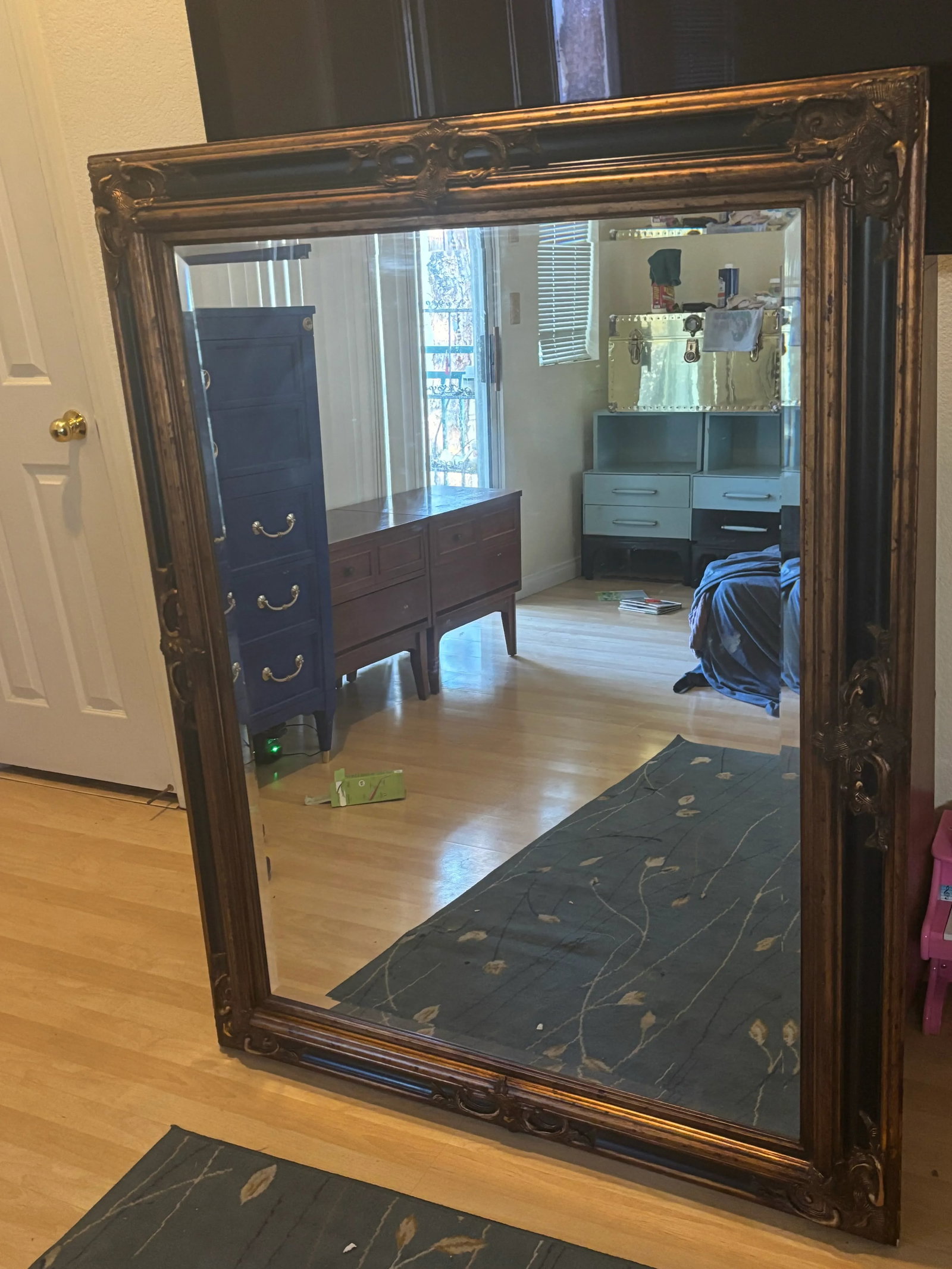 Large 1960s Baroque/Victorian Revival Frame Beveled Mirror - 2