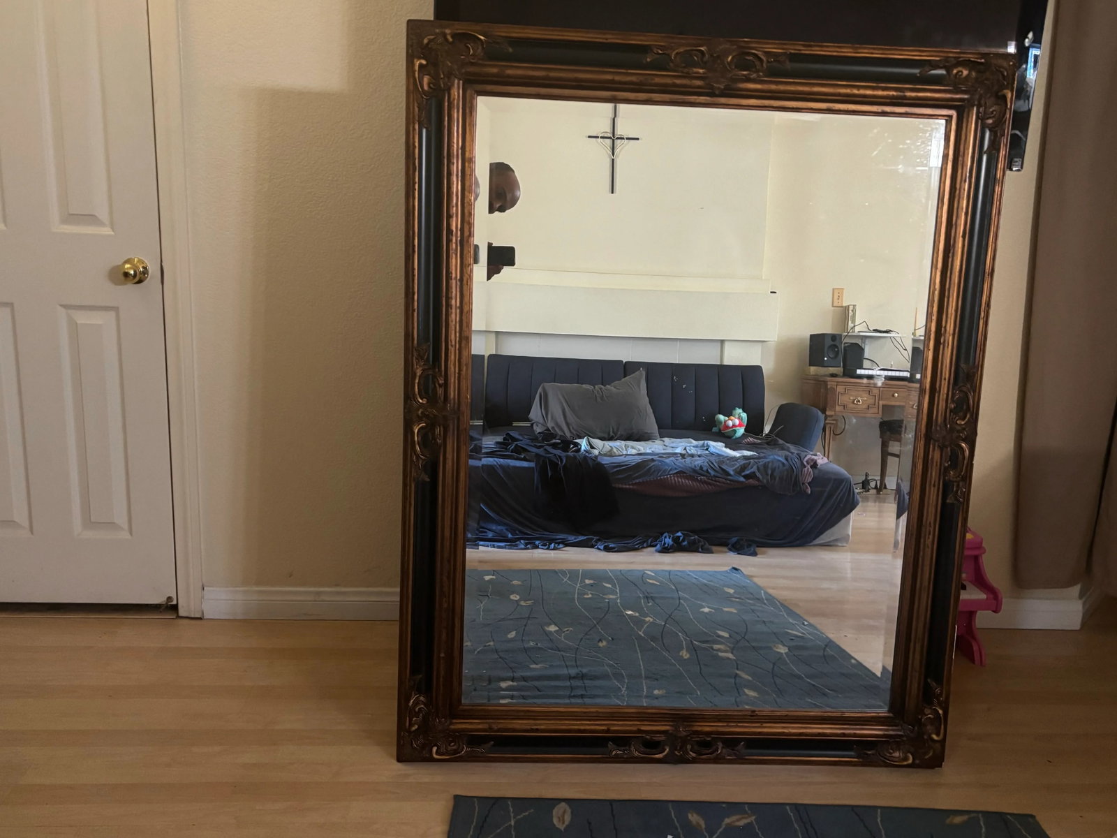 Large 1960s Baroque/Victorian Revival Frame Beveled Mirror - 3