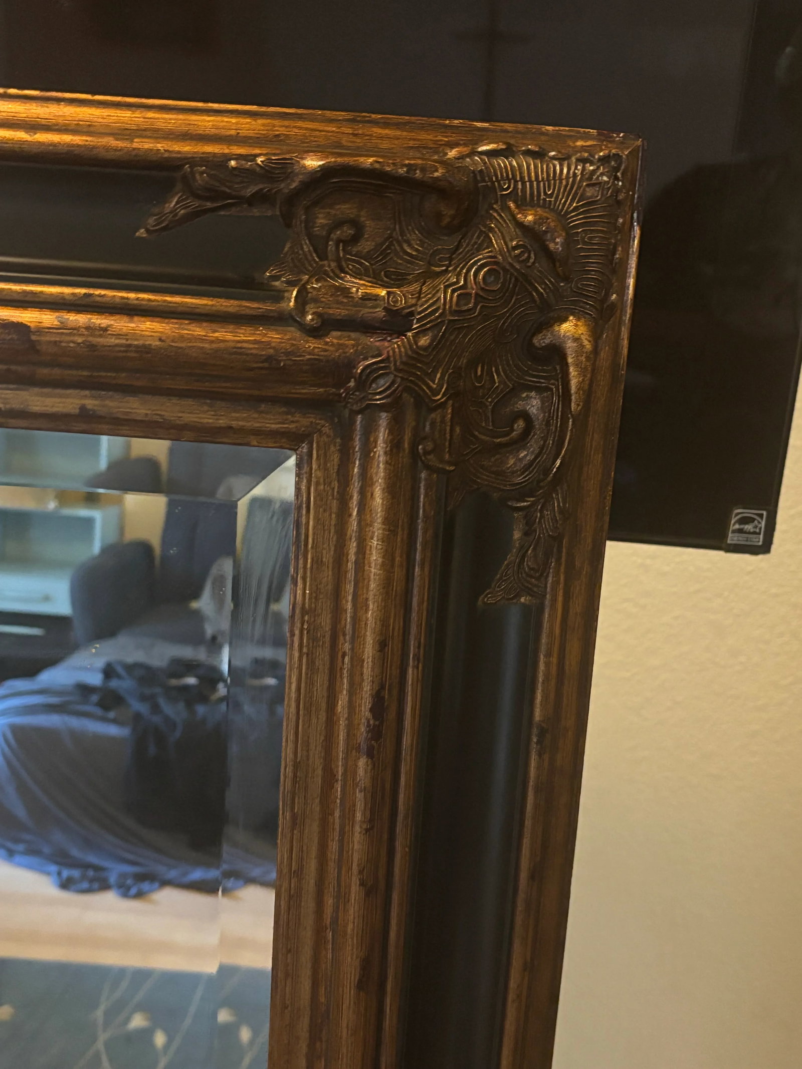 Large 1960s Baroque/Victorian Revival Frame Beveled Mirror - 4