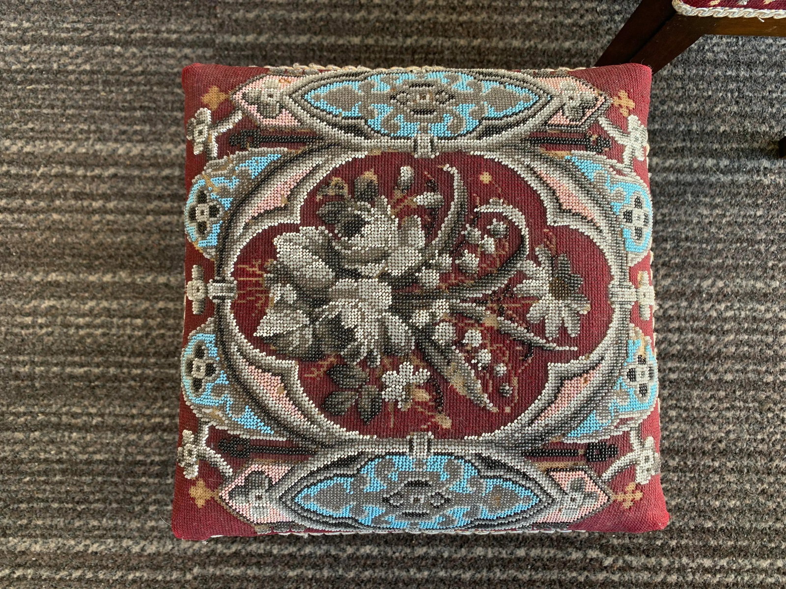 Victorian Antique Beaded Stools - a Similar Pair - 10