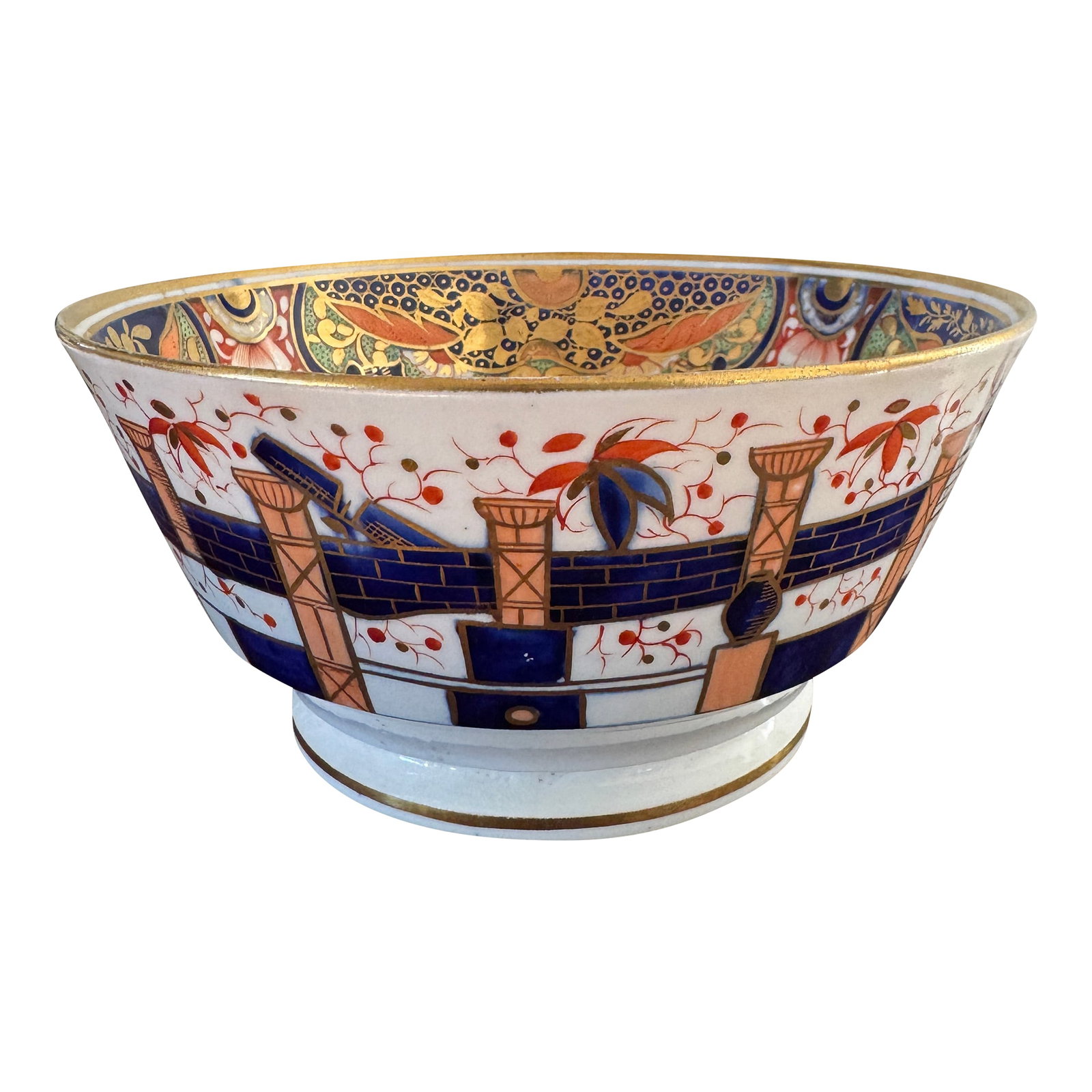 Early 19th Century Coalport Imari Bowl: Listing is for an antique early Coalport porcelain bowl with imari decoration in the 597 pattern. Only mark is the pattern number "597". Pieces were unmarked or only included pattern number prior to