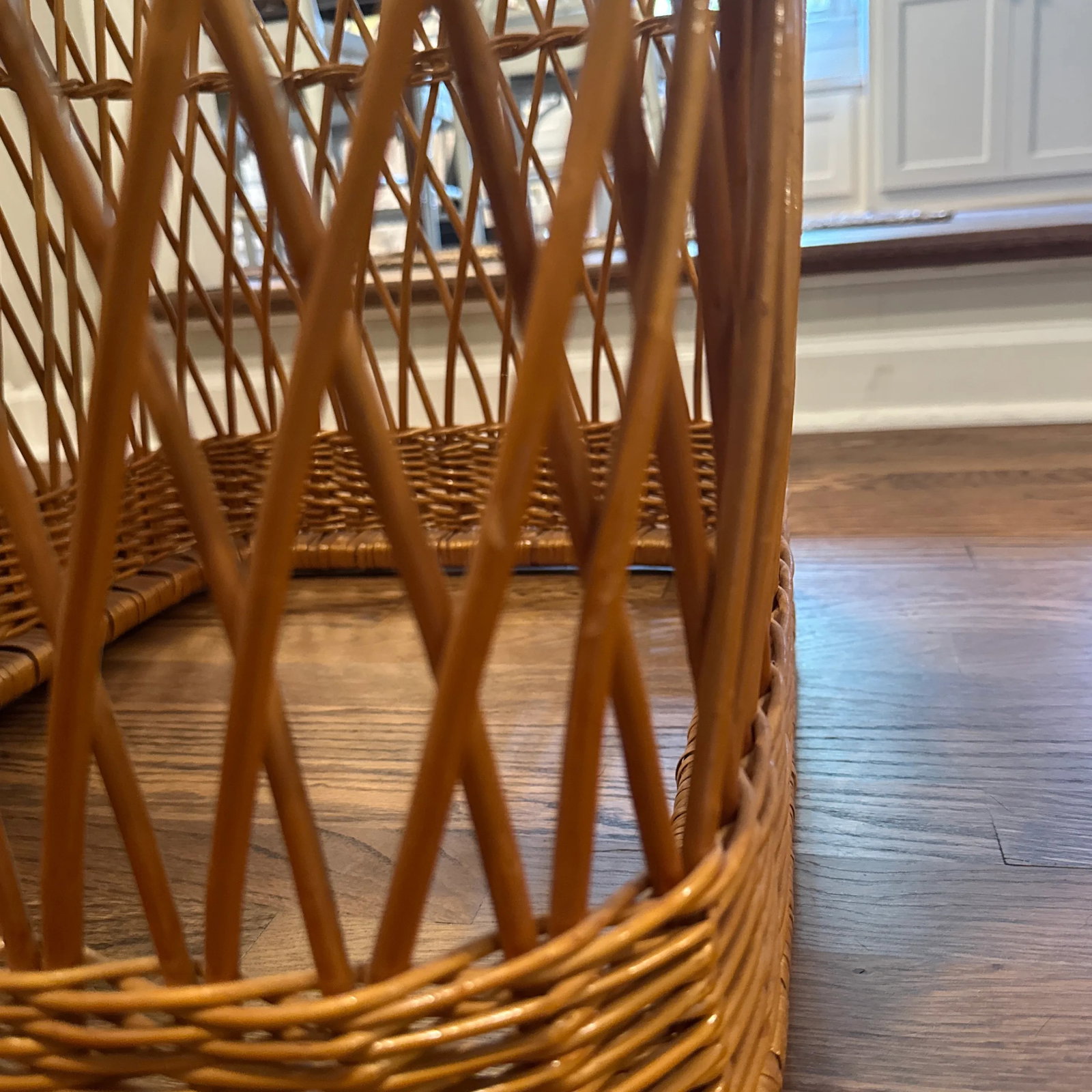 1980s Davis Allen McGuire Glass Top Wicker Table - 6