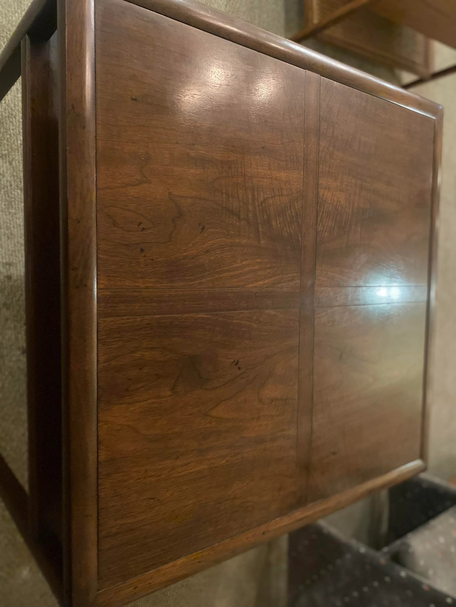 1990s Vintage Baker Co. Side Table With Two Tier Cane Shelf - 8