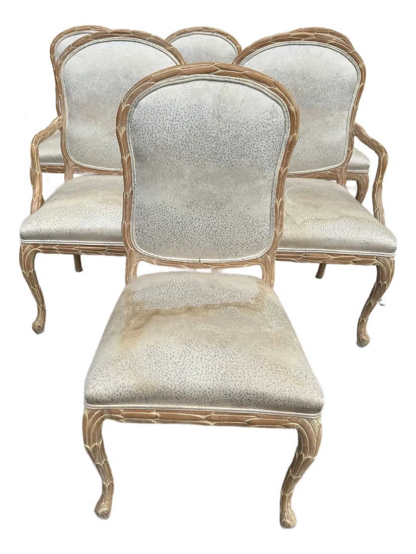 Late 20th Century Century Furniture Faux Bois Style Dining Chairs - Set of 6 (1 of 12)